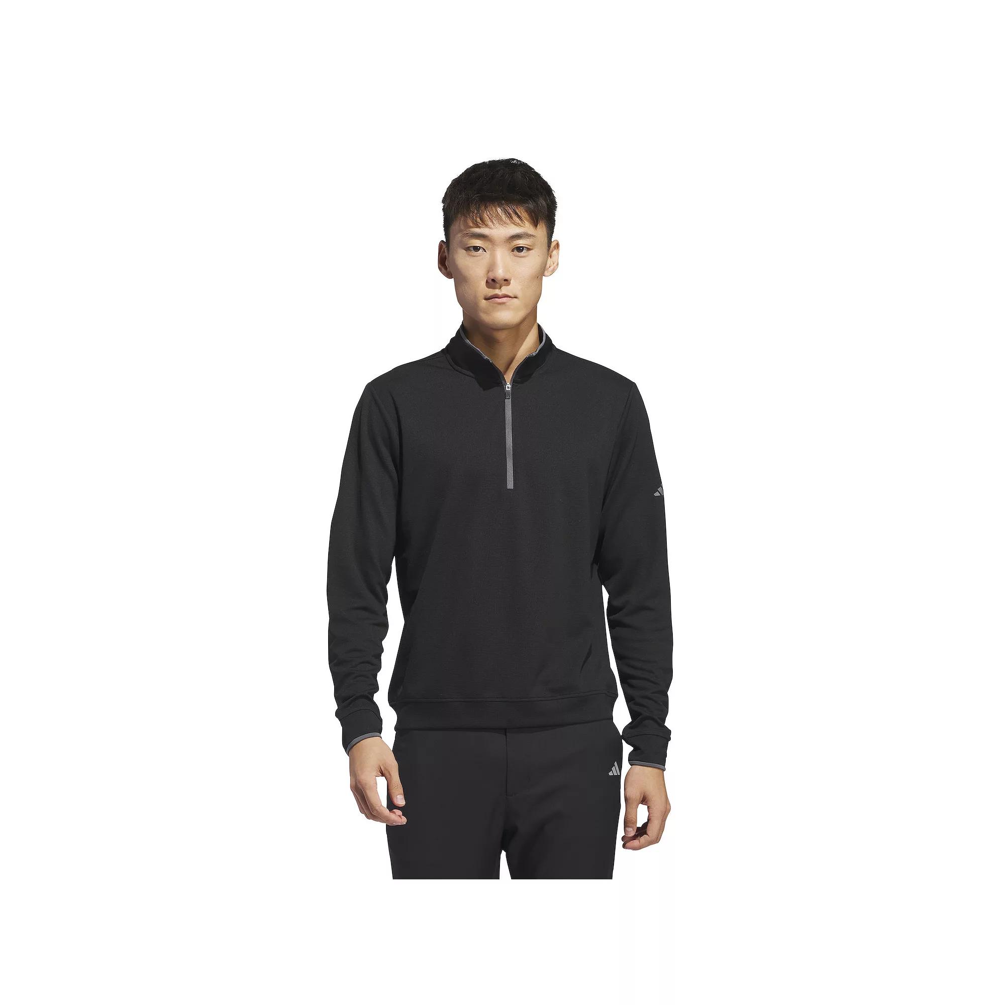 Men's adidas Lightweight Half-Zip Golf Top, Size: XXL, Black Product Image