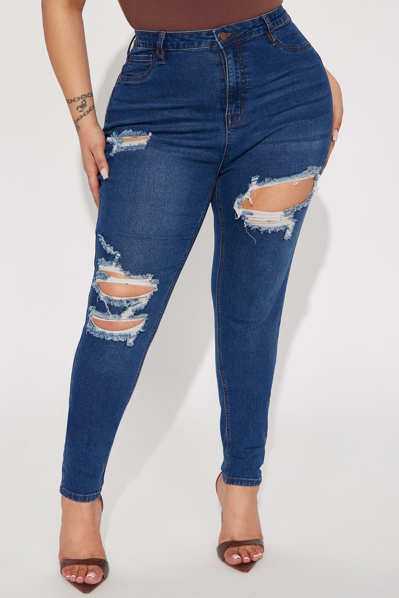 Bedford Booty Sculpting Ripped High Rise Stretch Skinny Jeans - Dark Wash Product Image