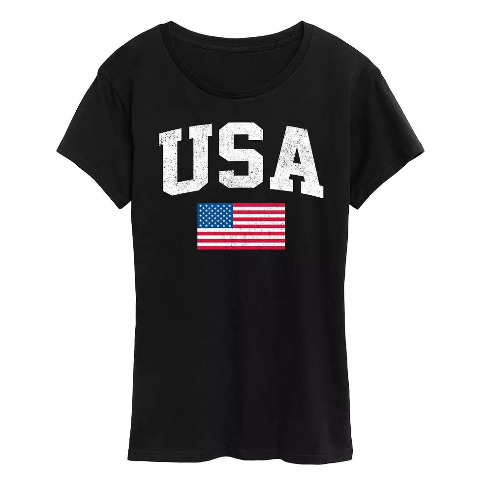 Women's USA Flag Graphic Tee,  Product Image
