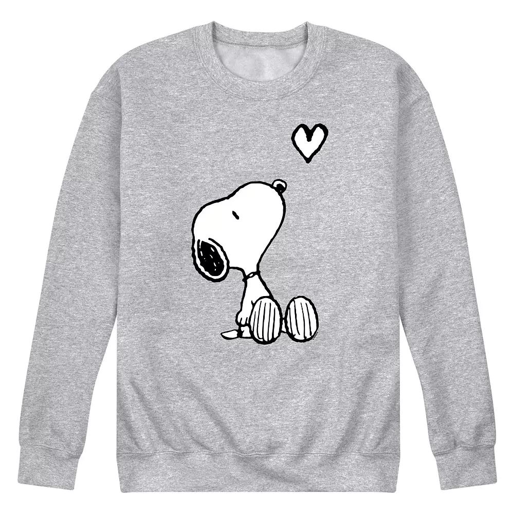 Men's Peanuts Snoopy White Heart Graphic Sweatshirt,  Product Image
