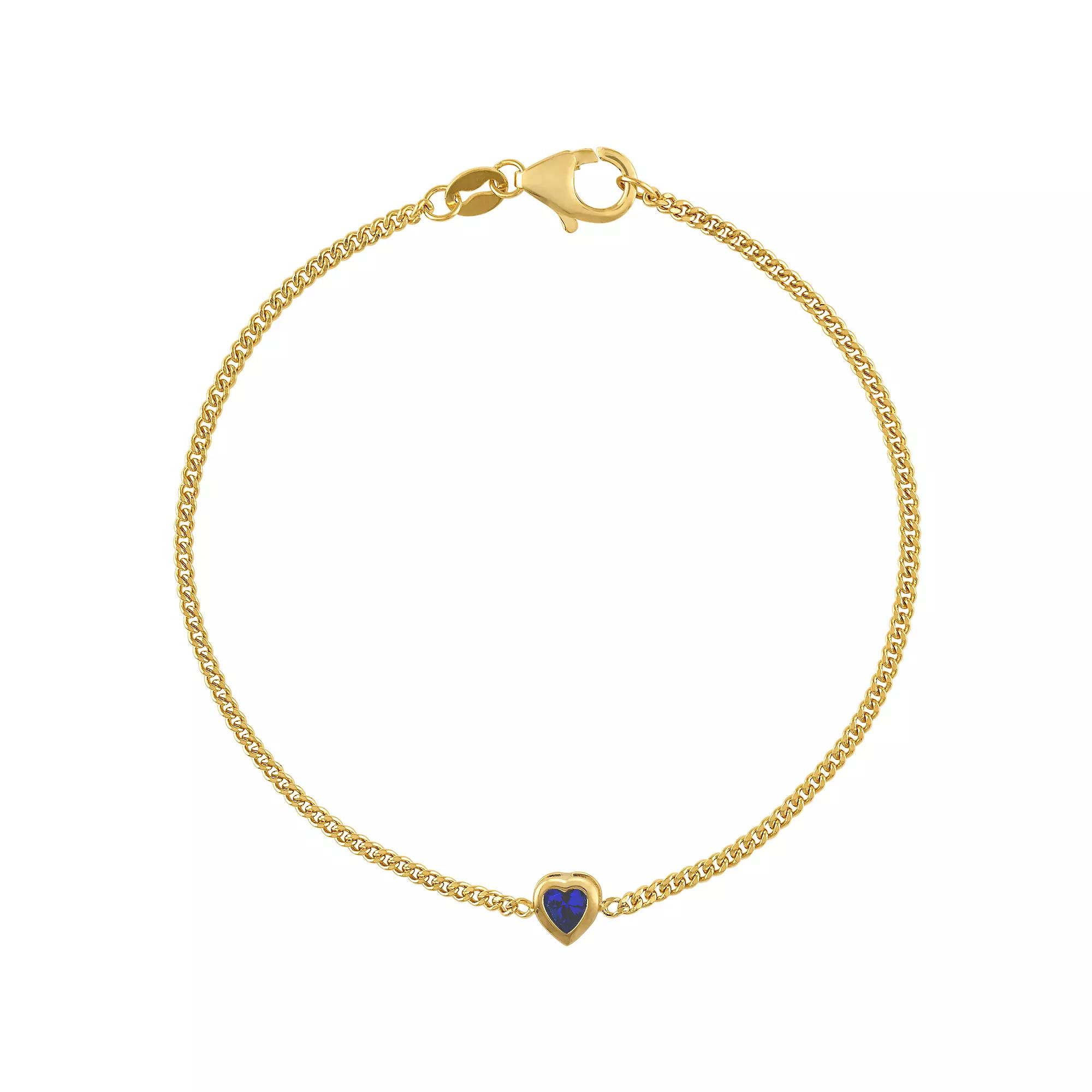 Designs by Gioelli 14k Gold Over Sterling Silver Gemstone Curb Chain Bracelet, Womens, Peridot Product Image