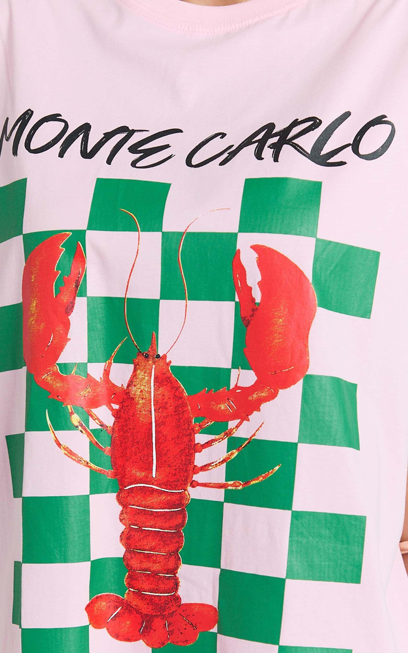 Liv Two Piece Top and Shorts Set - Monte Carlo Lobster T-shirt Set in Pink Product Image