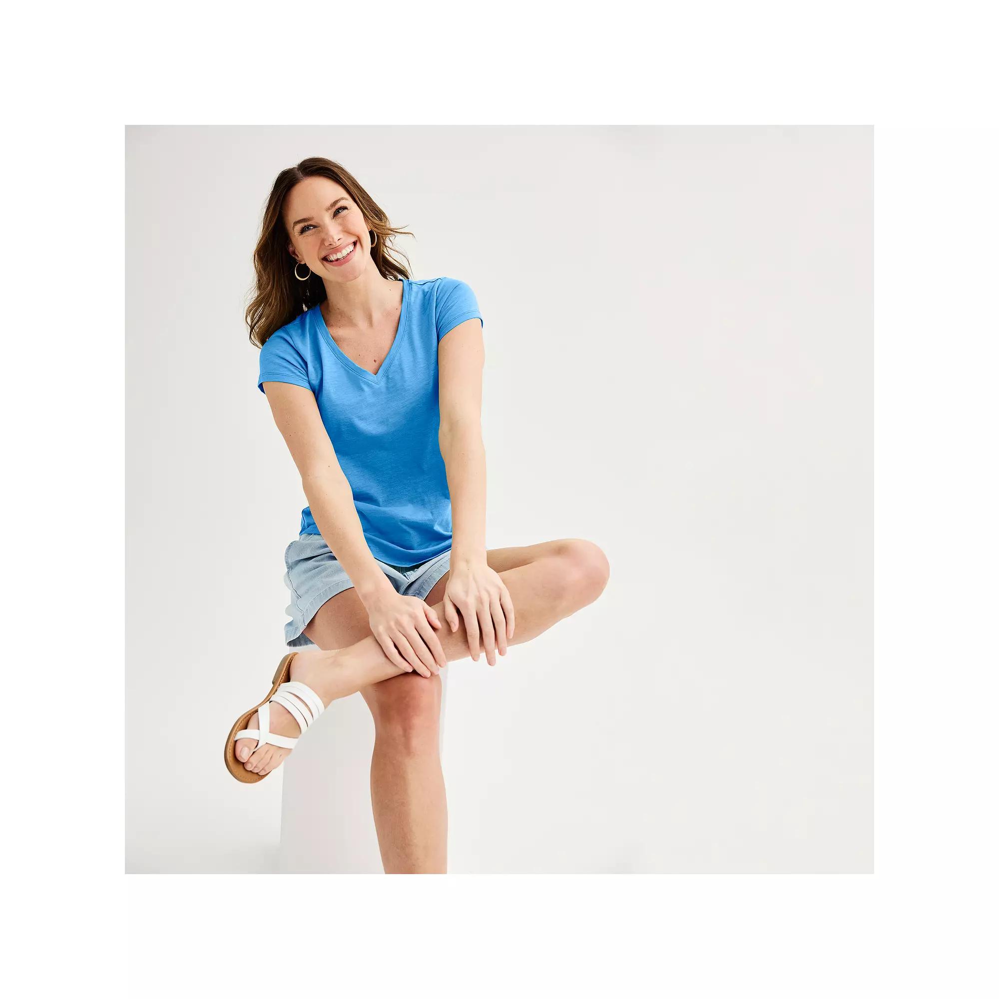 Women's Sonoma Goods For Life® Everyday Short Sleeve V-Neck Tee, Size: XS, Purple Product Image