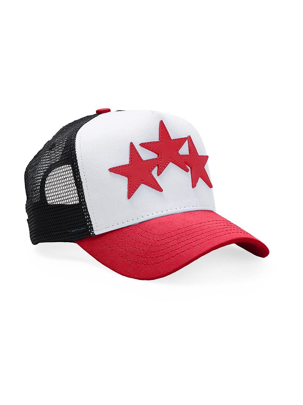 Mens 3 Stars Cotton Trucker Hat Product Image
