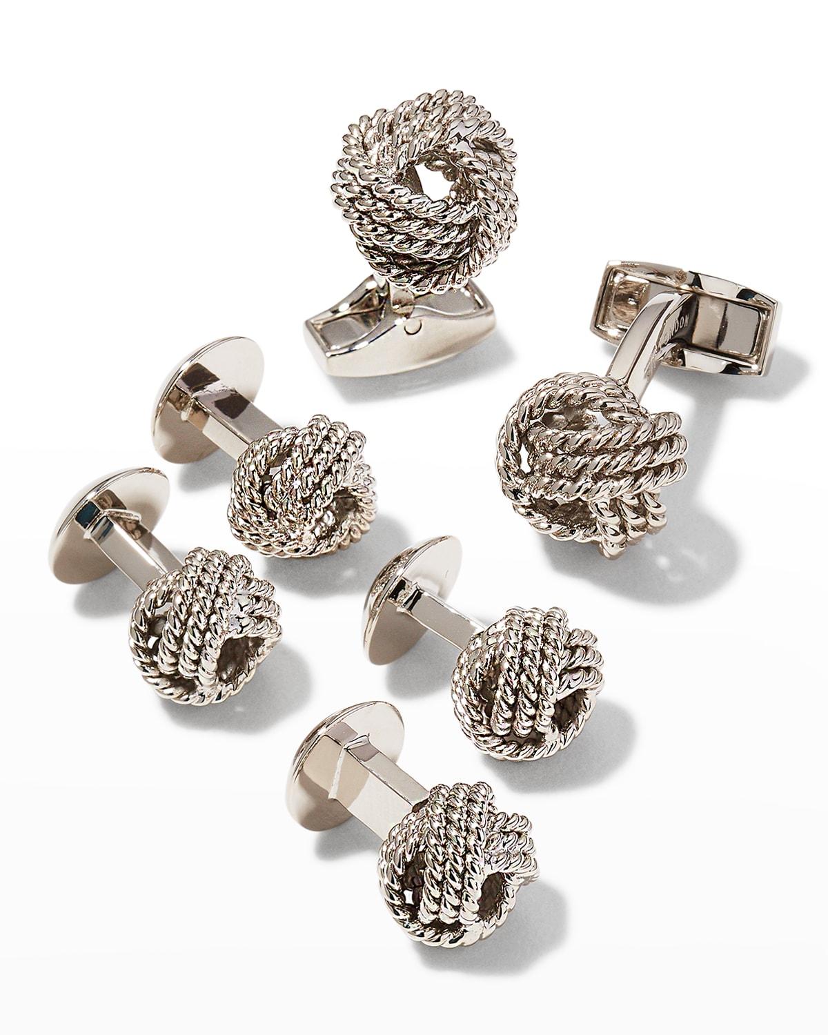 Mens Braided Cuff Links & Shirt Studs Set Product Image