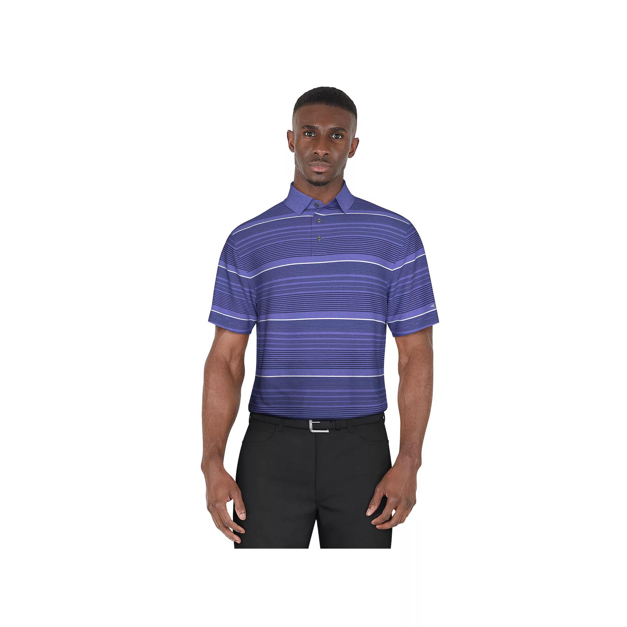 Mens Grand Slam Multi Stripe Printed Short Sleeve Golf Polo Tahitian Blue Product Image