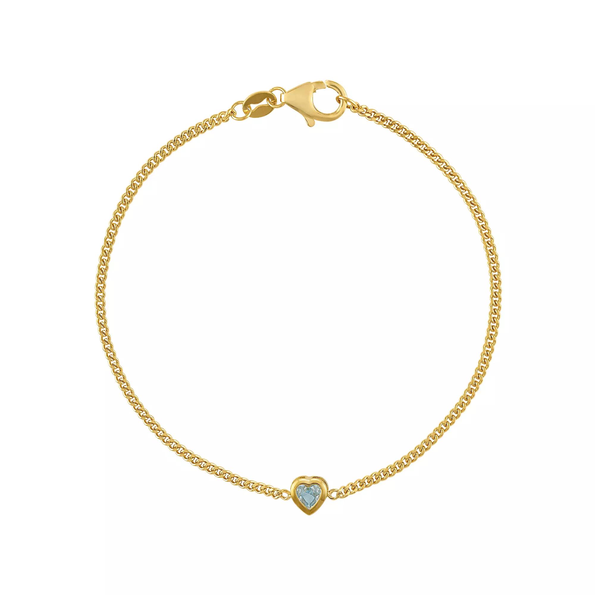 Designs by Gioelli 14k Gold Over Sterling Silver Gemstone Curb Chain Bracelet, Womens, Peridot Product Image