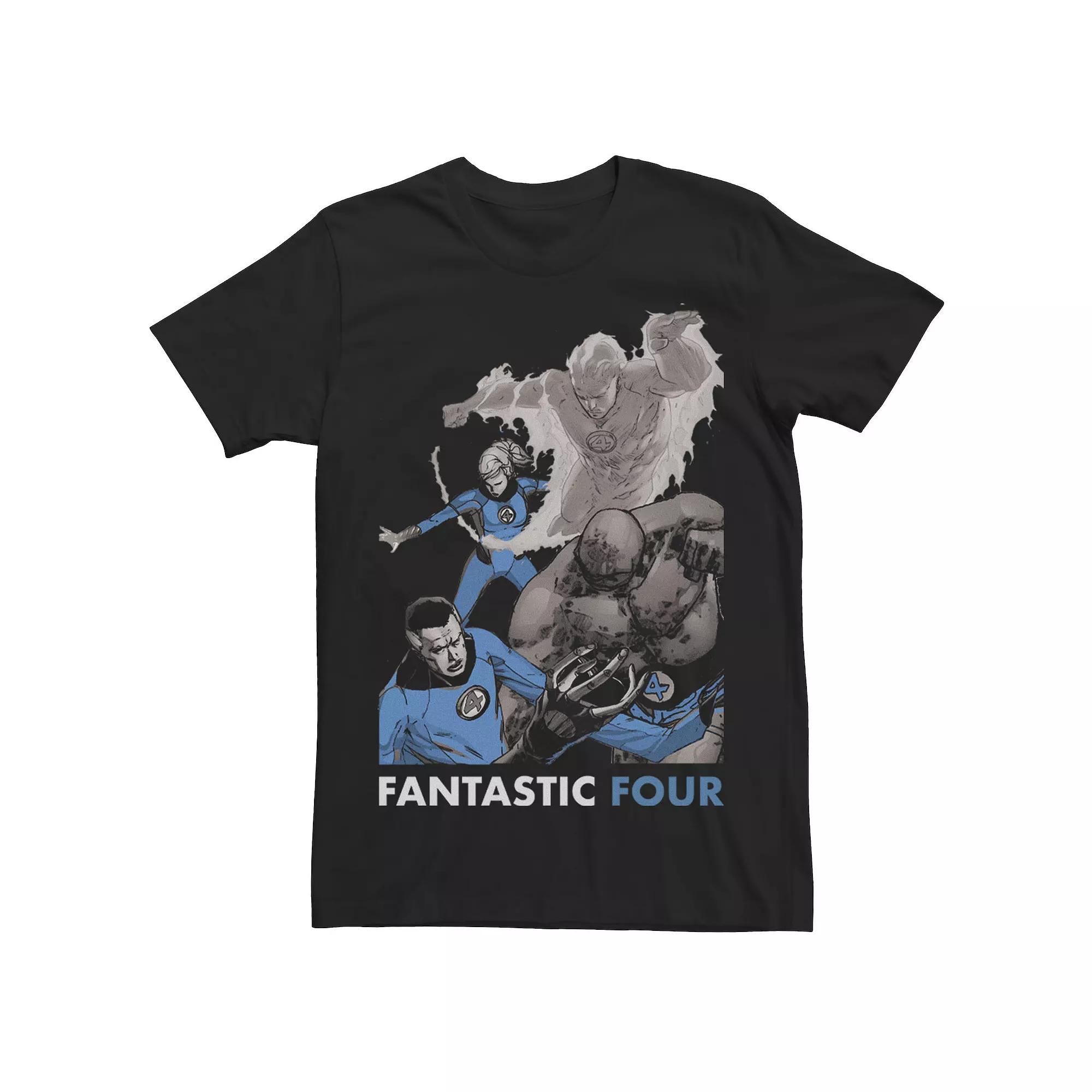 Men's Marvel Fantastic Four Group Shot Fight Mode Poster Tee,  Product Image