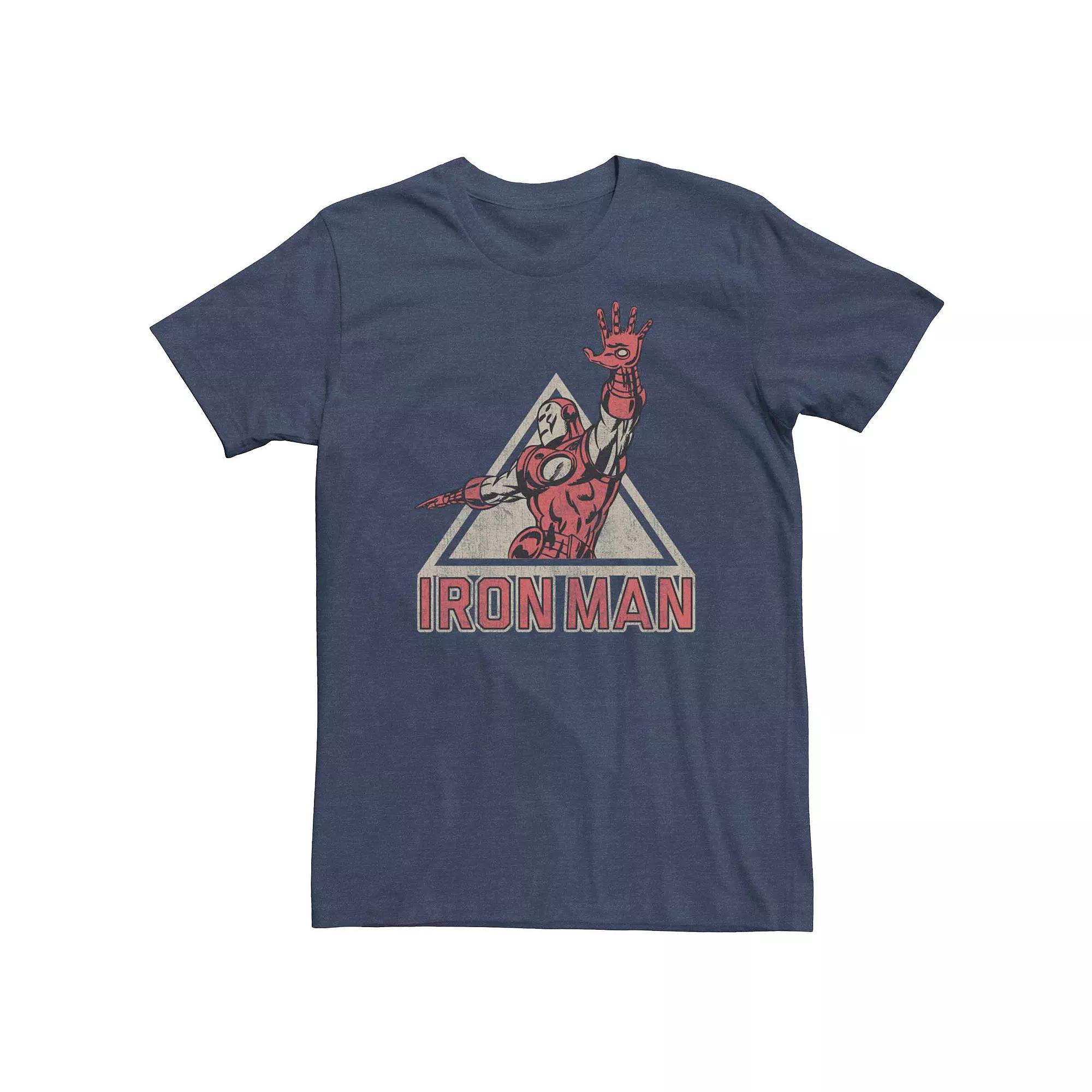Men's Marvel Retro Iron Man Triangle Portrait Tee Shirt,  Product Image