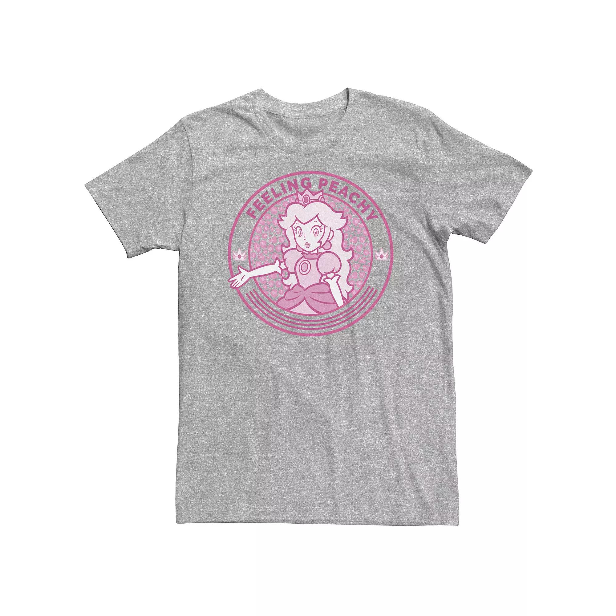Big & Tall Super Mario Princess Peach Feeling Peachy Cheetah Print Tee, Men's,  Product Image