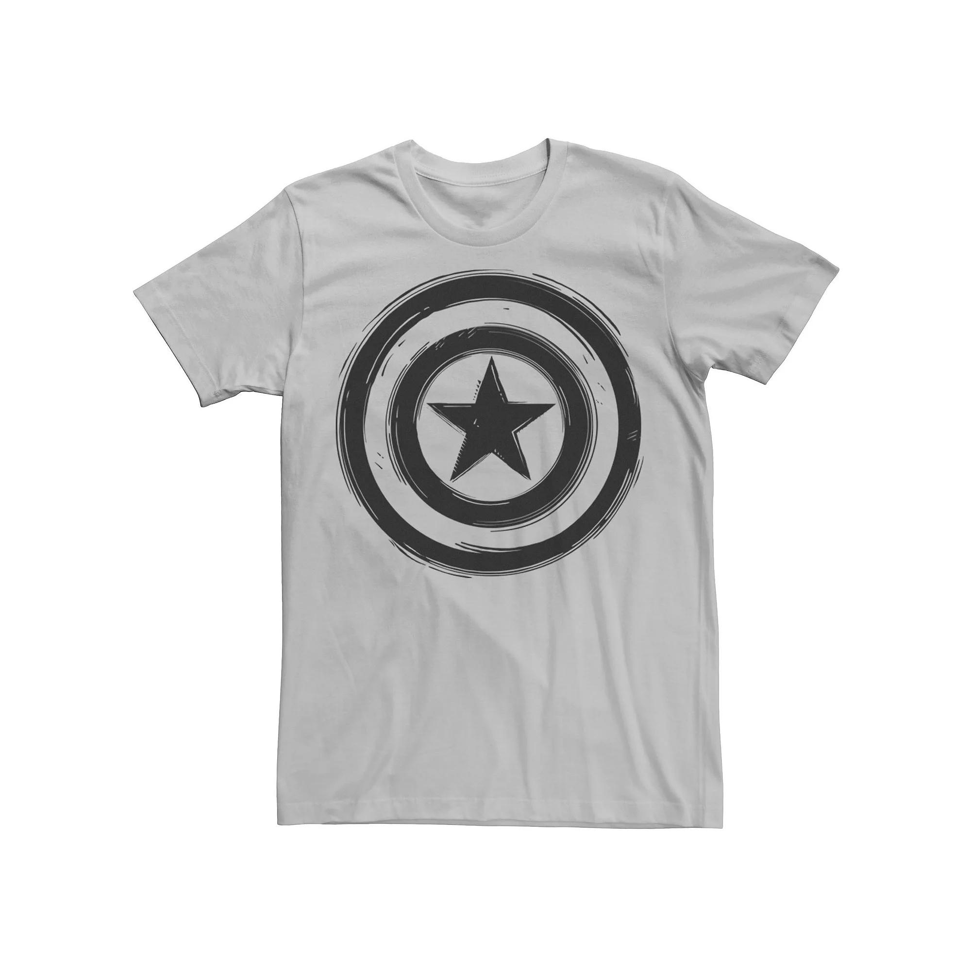 Men's Marvel Captain America Woodcut Shield Tee,  Product Image