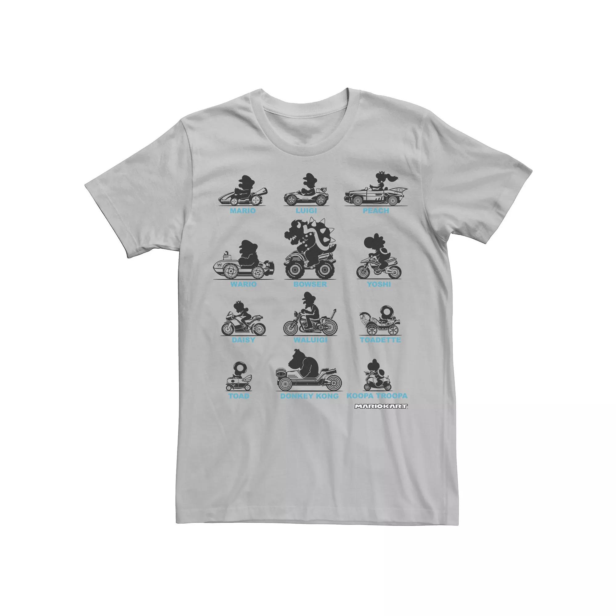 Men's Nintendo Super Mario Mario Kart Silhouette Racers Tee,  Product Image