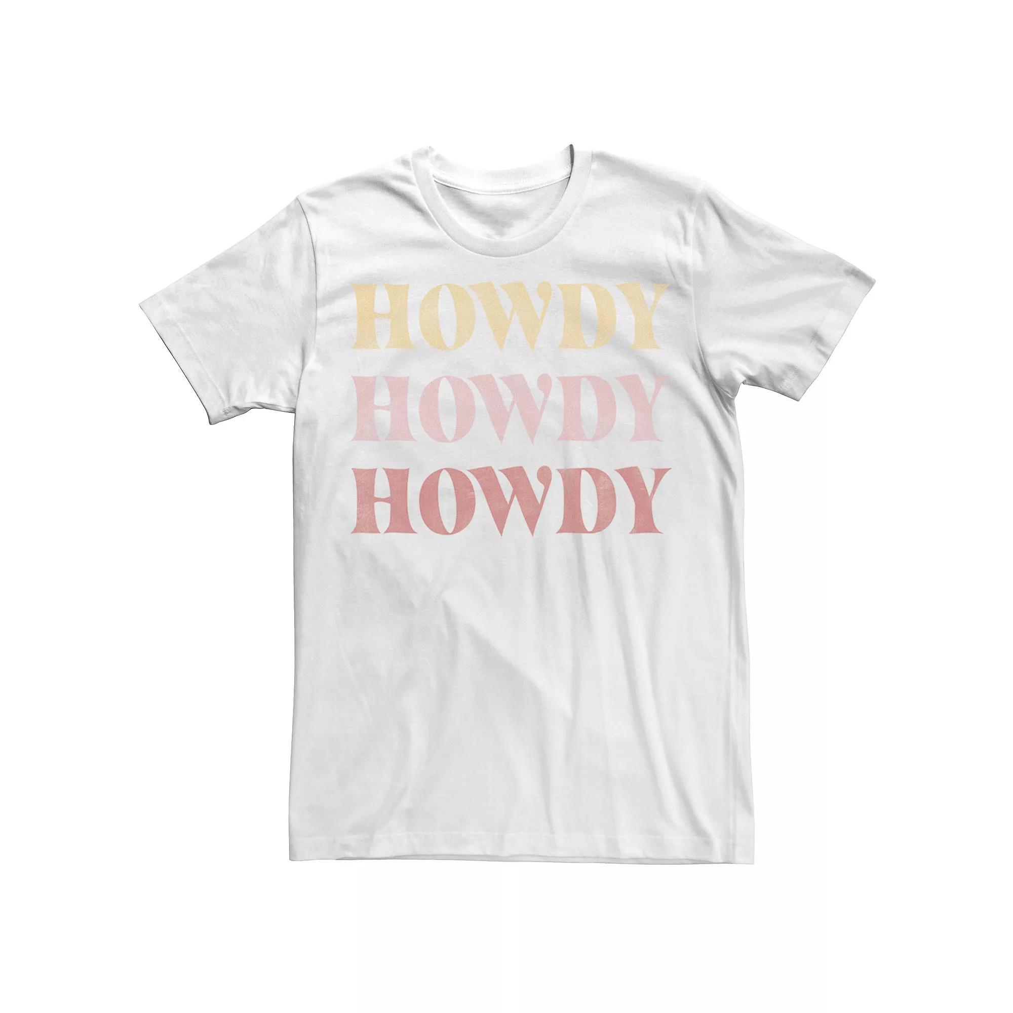 Men's Trendy Howdy Text Stack Tee,  Product Image