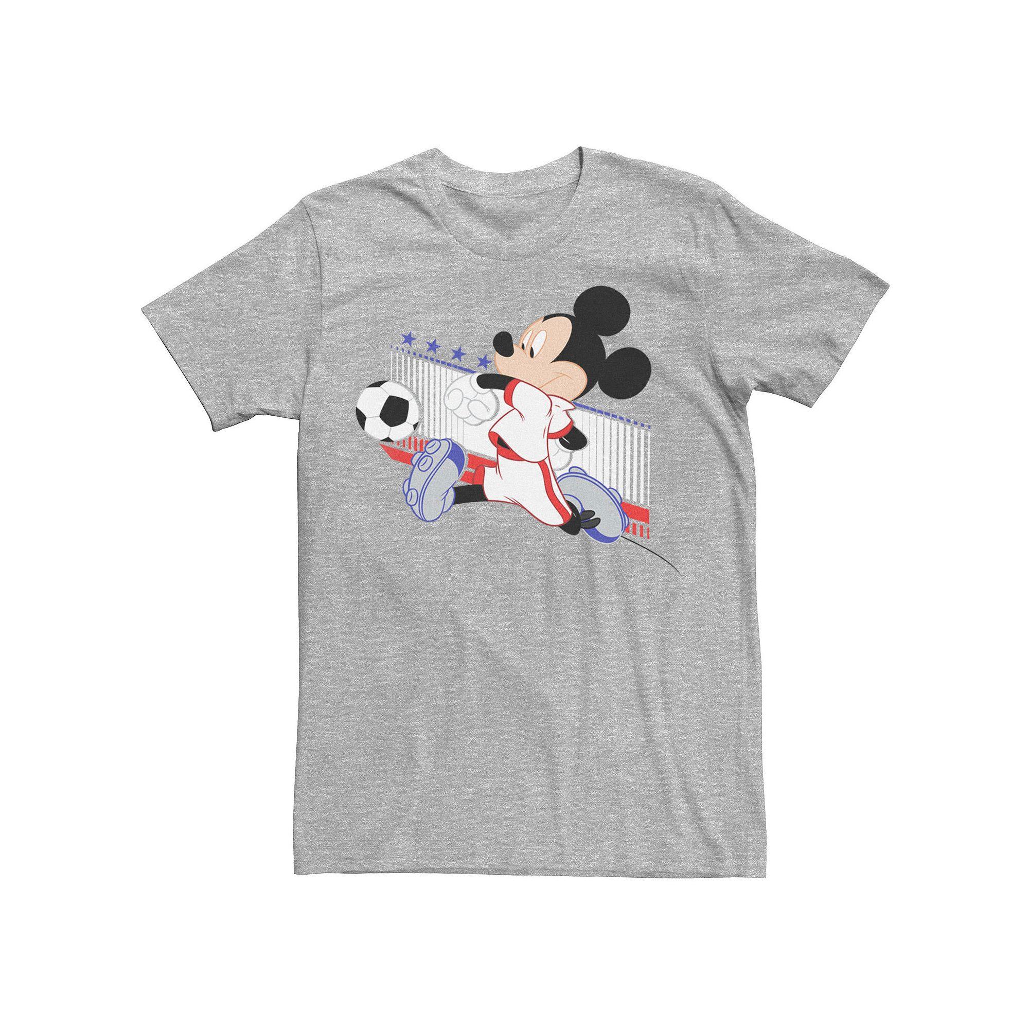 Disney's Mickey & Friends France Soccer Men's Tee, Size: 3XL, Athletic Grey Product Image