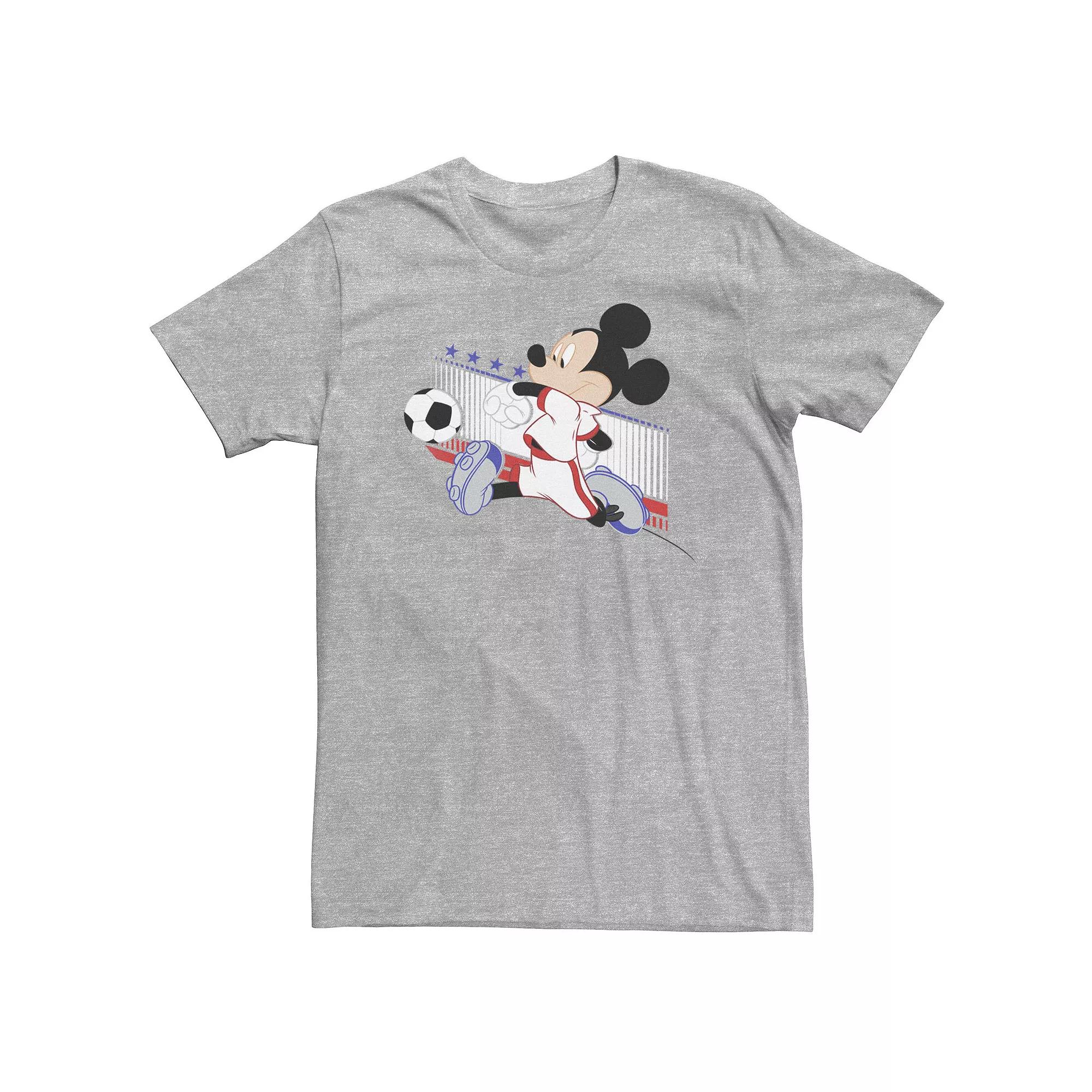Big & Tall Disney Mickey & Friends France Soccer Tee, Men's, Size: Large Tall, Athletic Grey Product Image