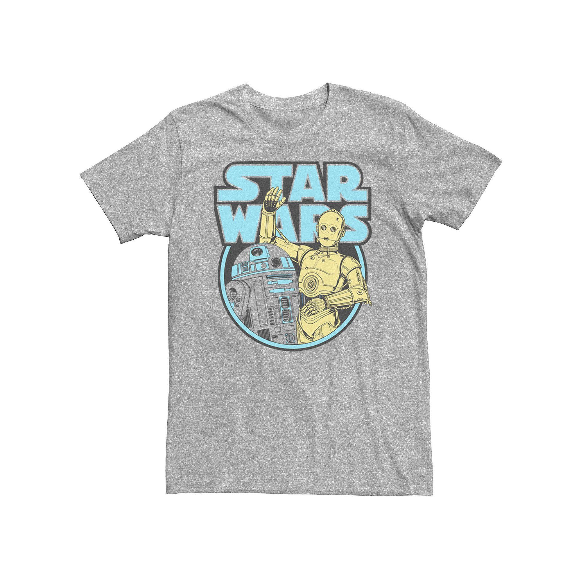 Men's Star Wars C-3PO & R2-D2 Color Pop Star Wars Logo Tee,  Product Image