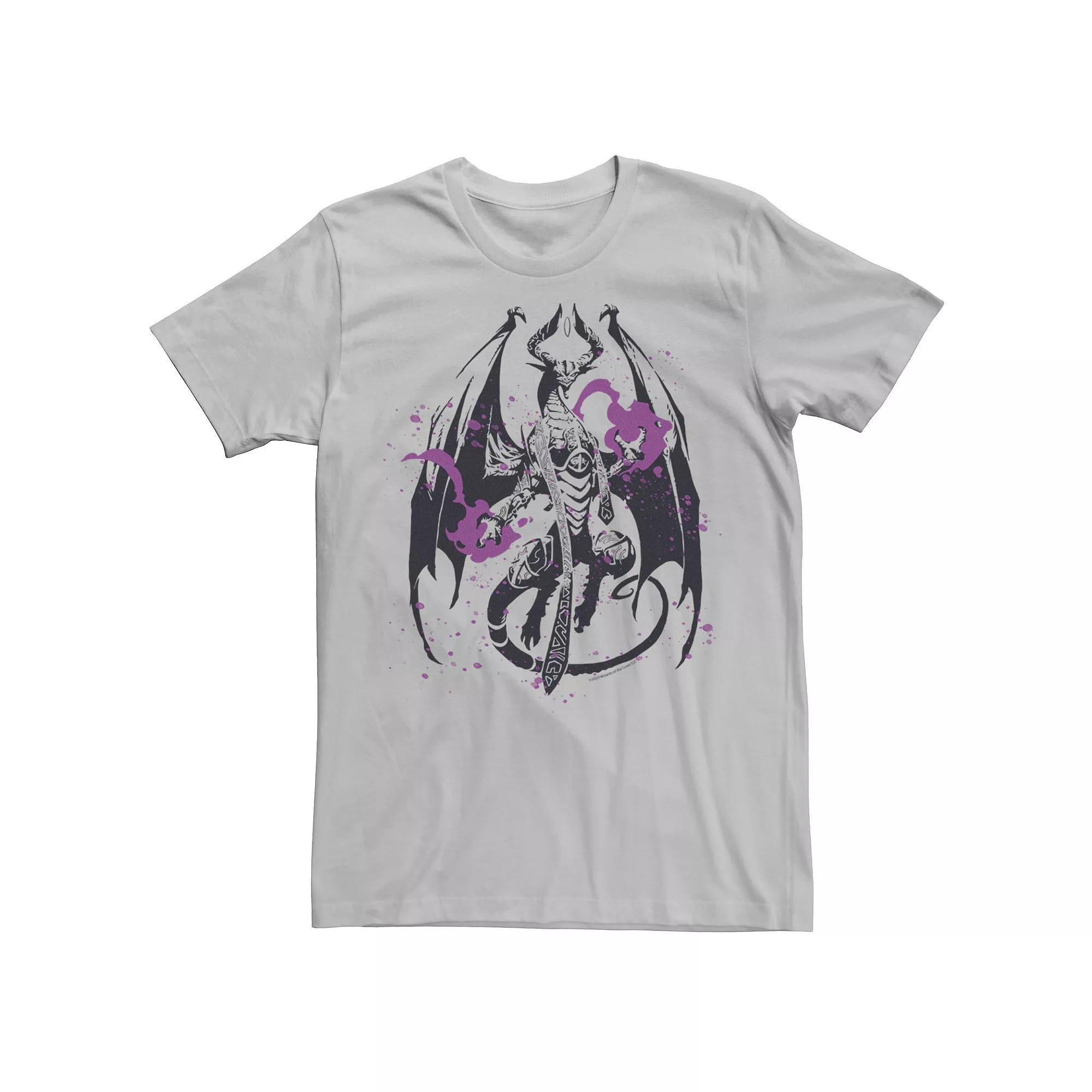 Men's Magic The Gathering Nicol Bolas In Action Poster Tee, Size: 3XL, Silver Product Image