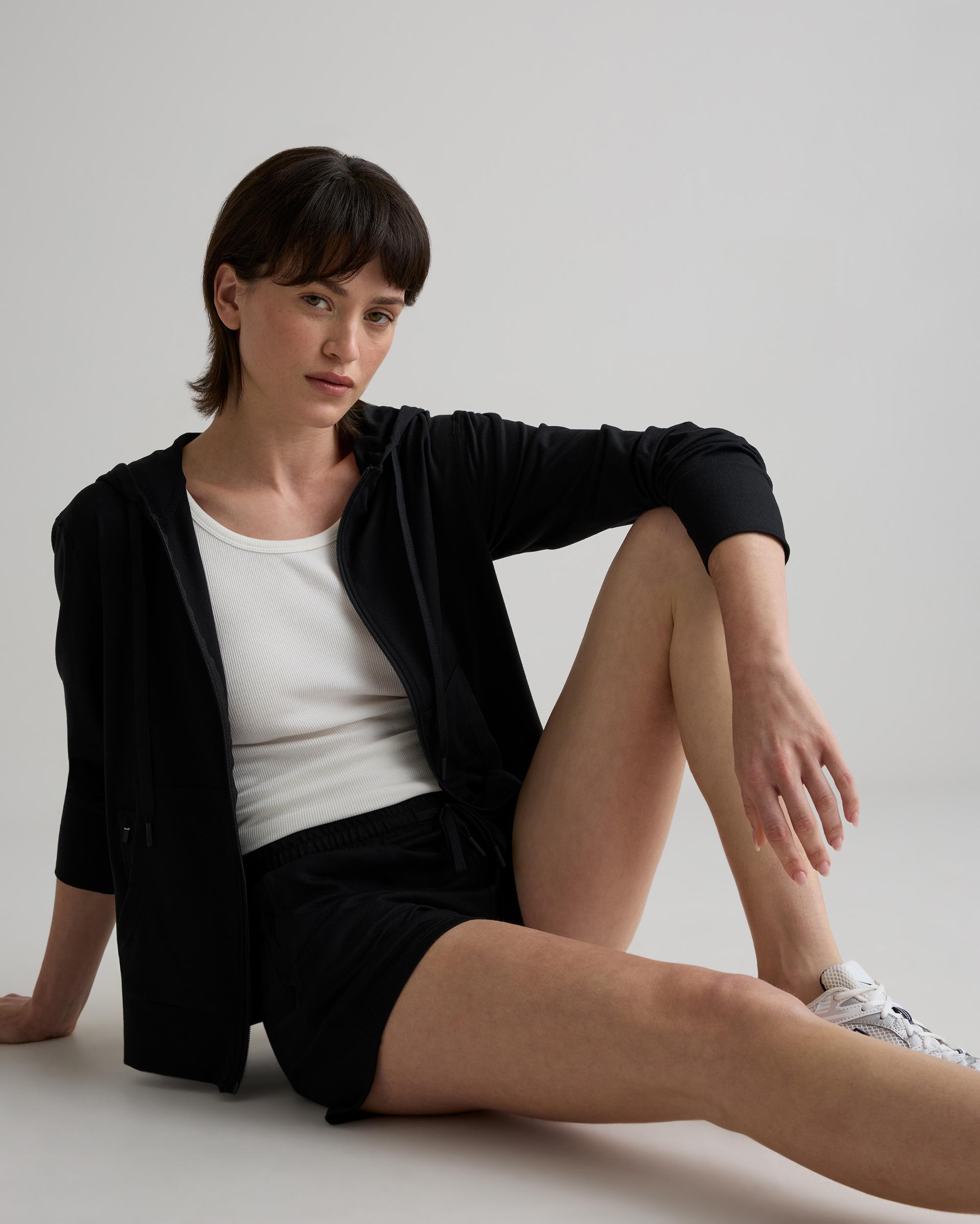 Quince | Women's Super Soft Performance Full Zip Hoodie Flowknit Activewear, Recycled Polyester Product Image