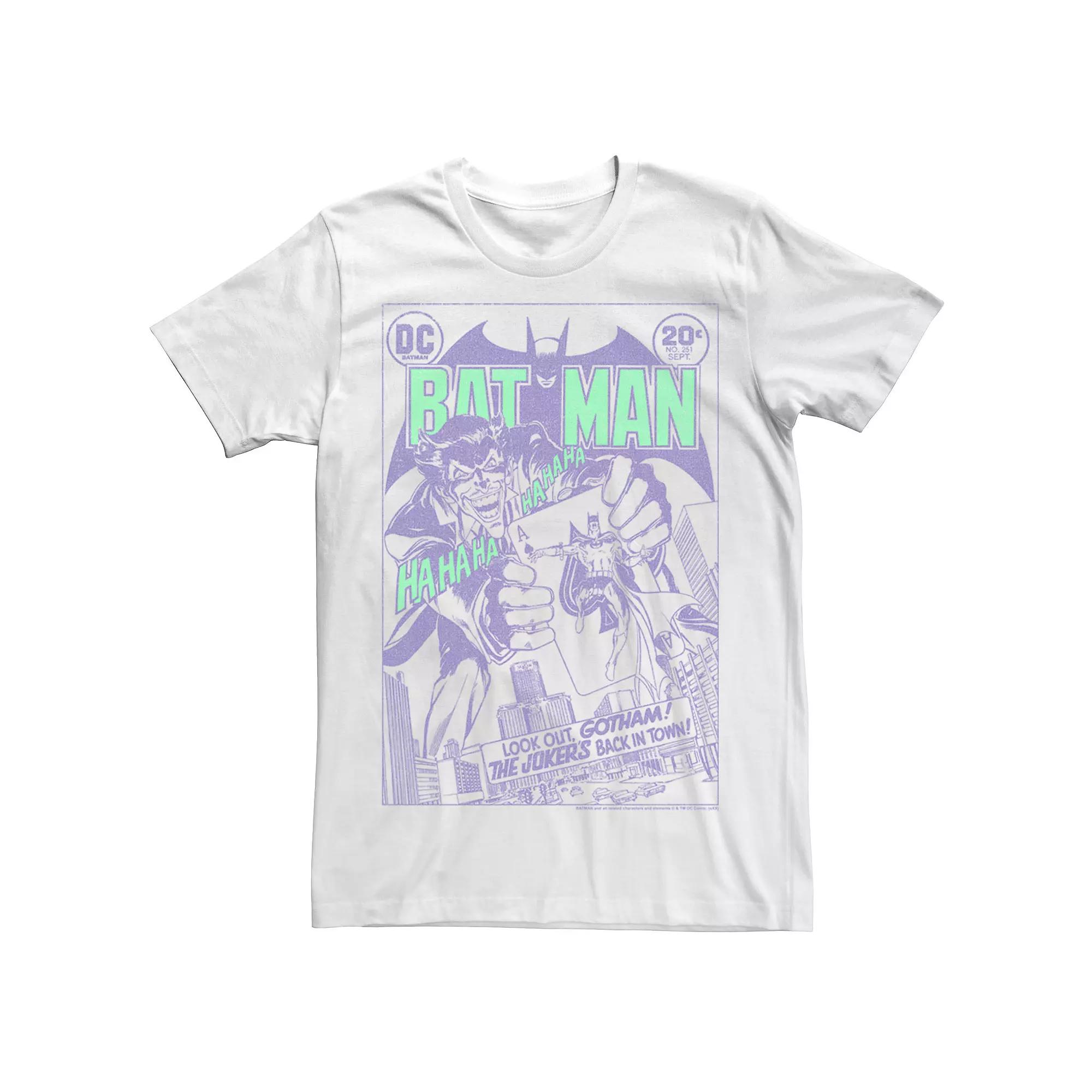 Men's Batman Purple Hue Comic Poster Tee, Size: XL, White Product Image