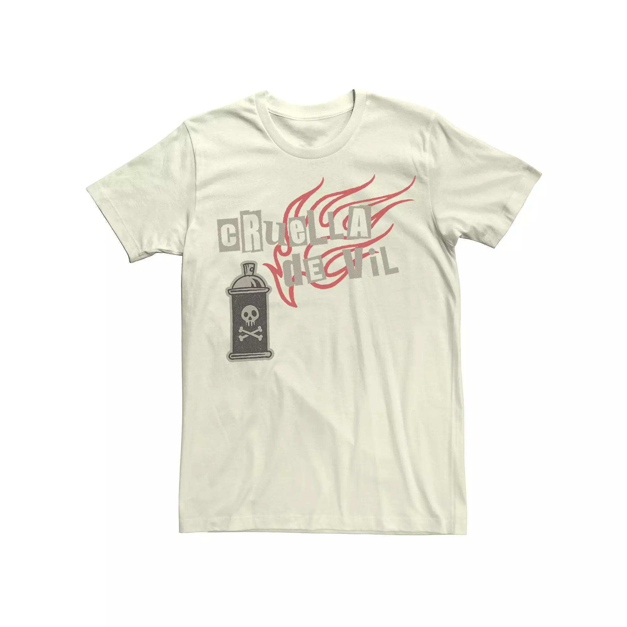 Disney's Cruella De Vil Men's Spray Paint Logo Tee,  Product Image