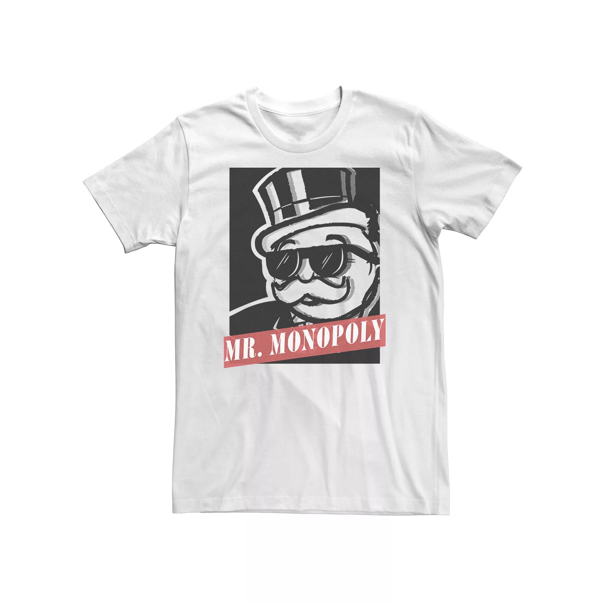 Big & Tall Monopoly Mr. Monopoly Graphic Poster Tee, Men's, Size: XL Tall, White Product Image