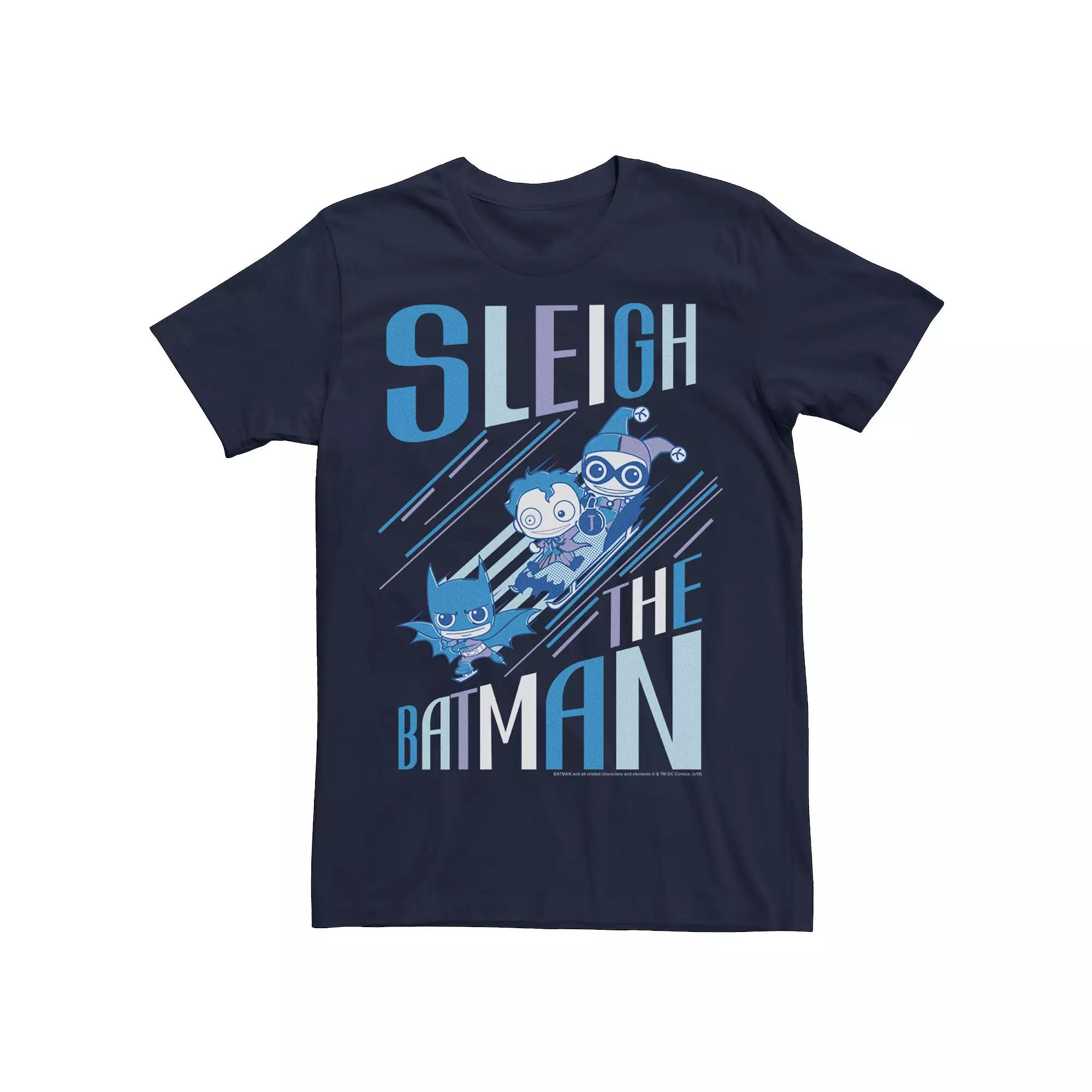 Men's DC Comics Batman Sleigh Ride Graphic Tee, Size: Medium, Blue Product Image