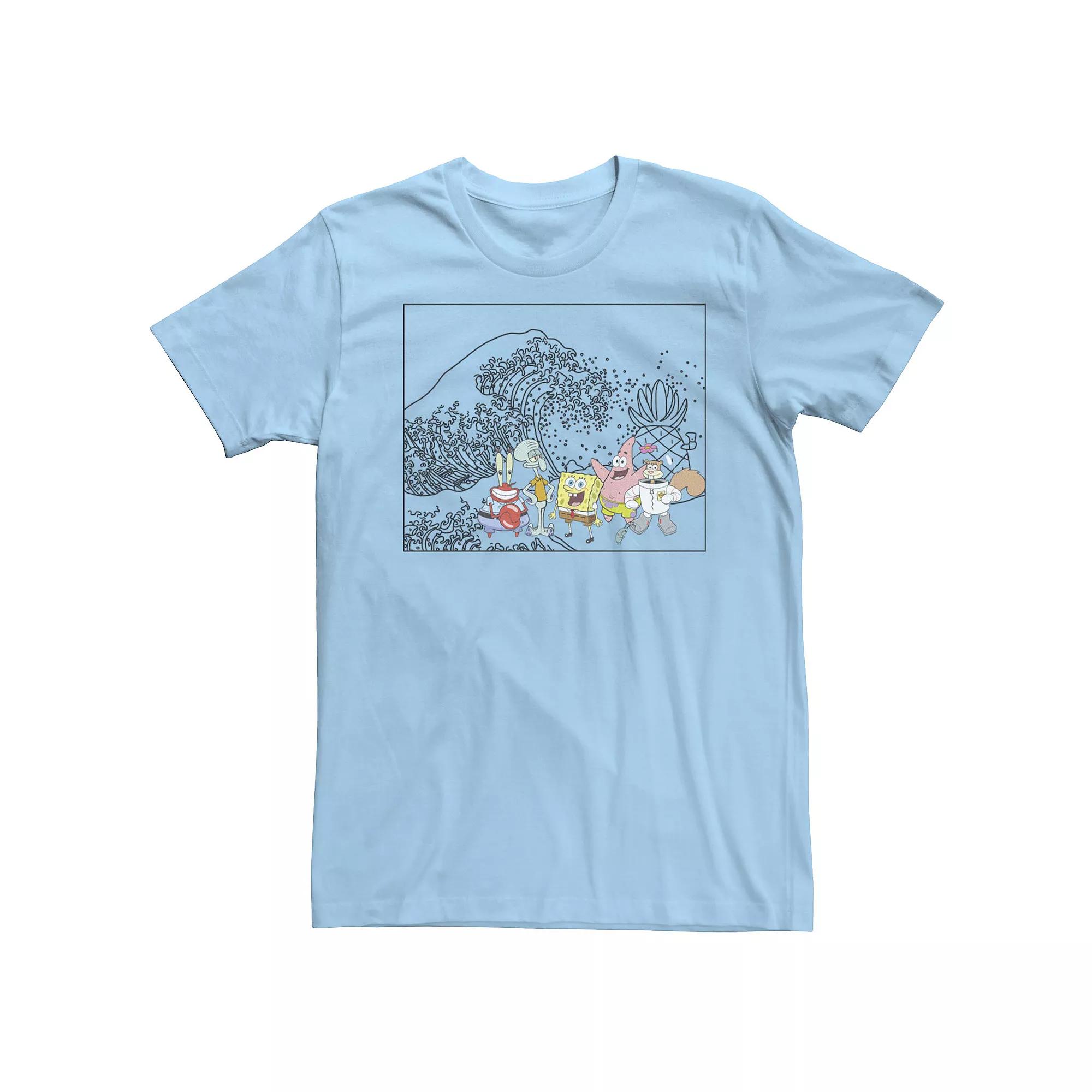 Men's Spongebob And Friends Tidal Wave Portrait Panel Tee,  Product Image