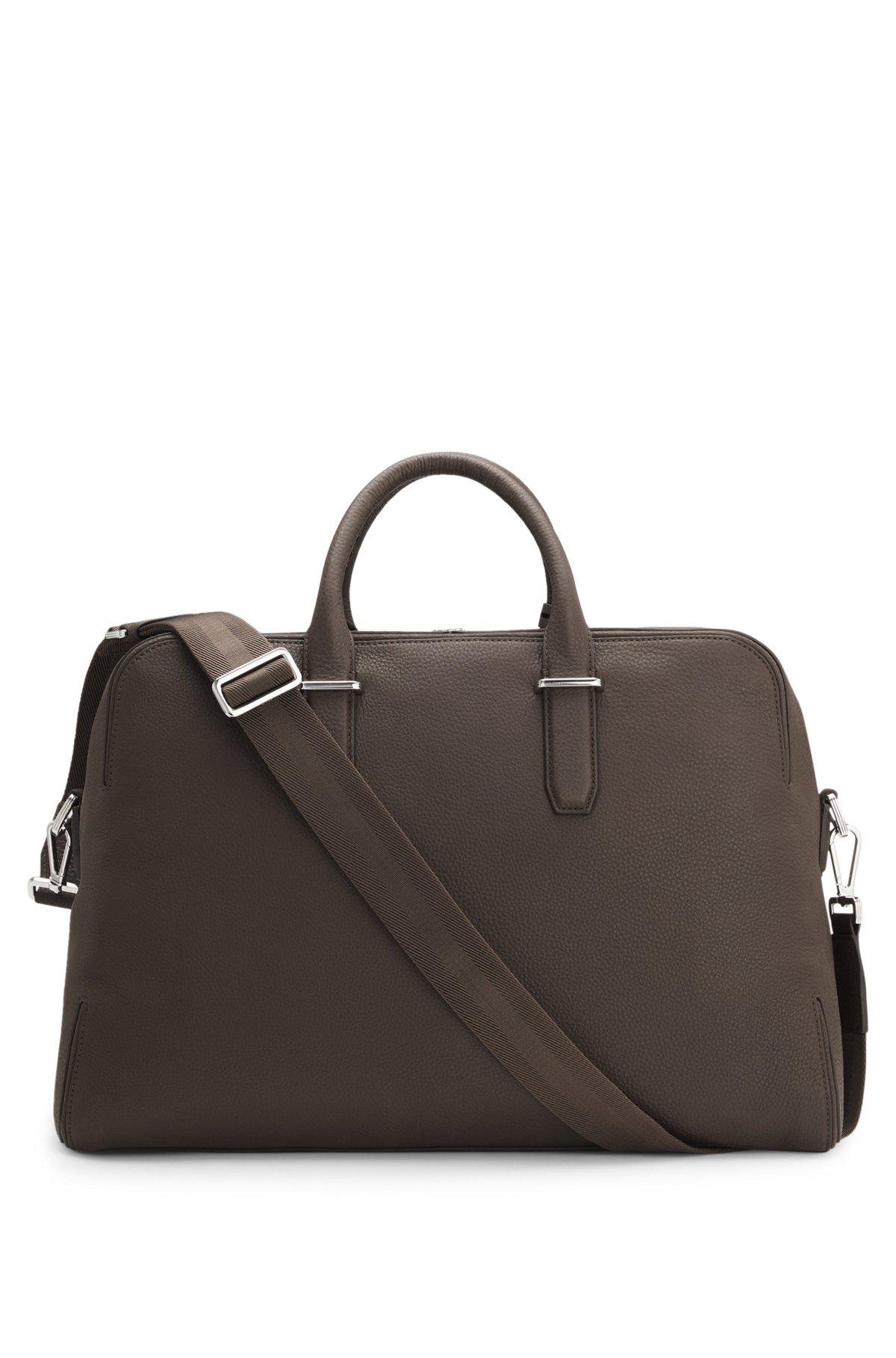 Grained-leather holdall with embossed logo Product Image