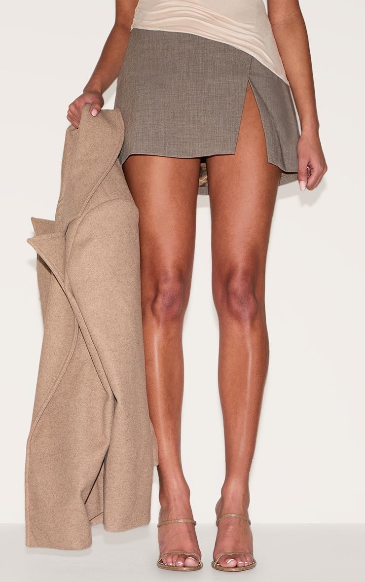 PLT Label Taupe Croc Faux Leather Barely There Point Toe High Heels Product Image