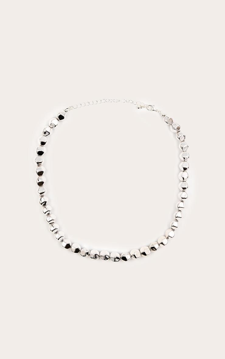 Silver Textured Bubble Chain Necklace Product Image