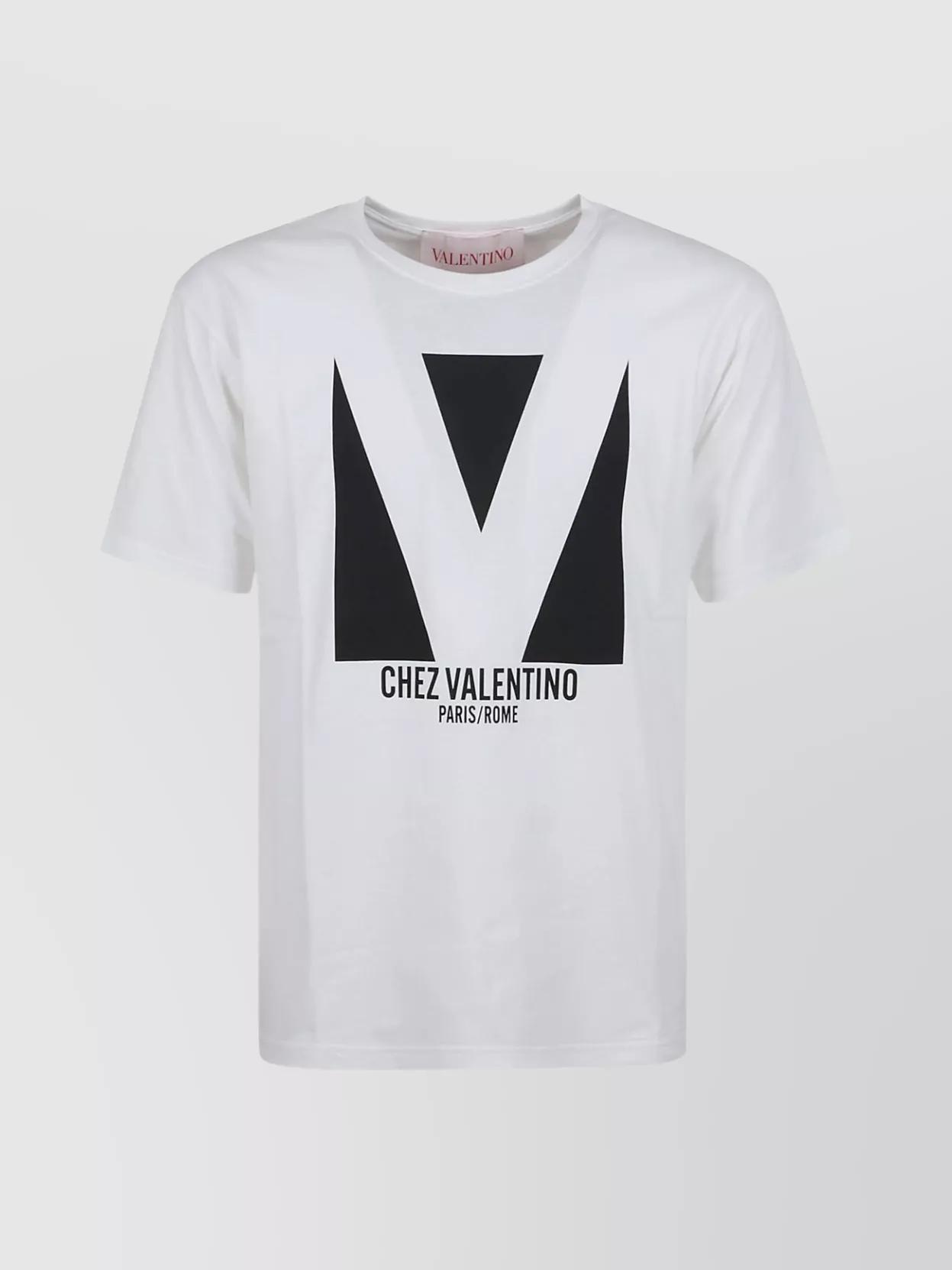 VALENTINO Mens Avorio Logo-print Crew-neck Cotton-jersey T-shirt Product Image