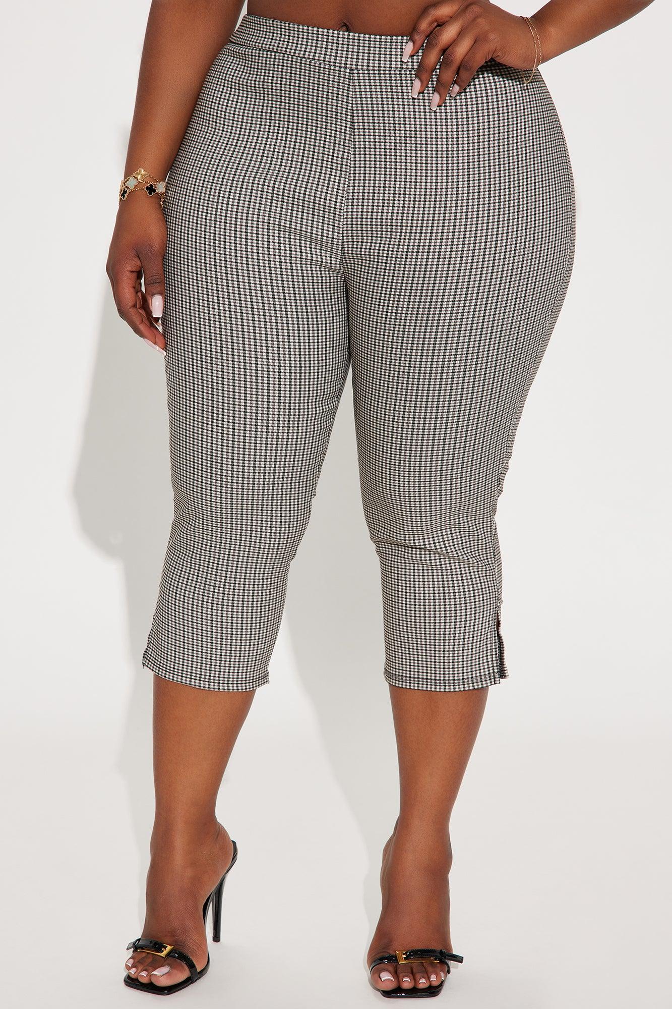 Vienna Houndstooth Capri Legging - Grey/combo Product Image