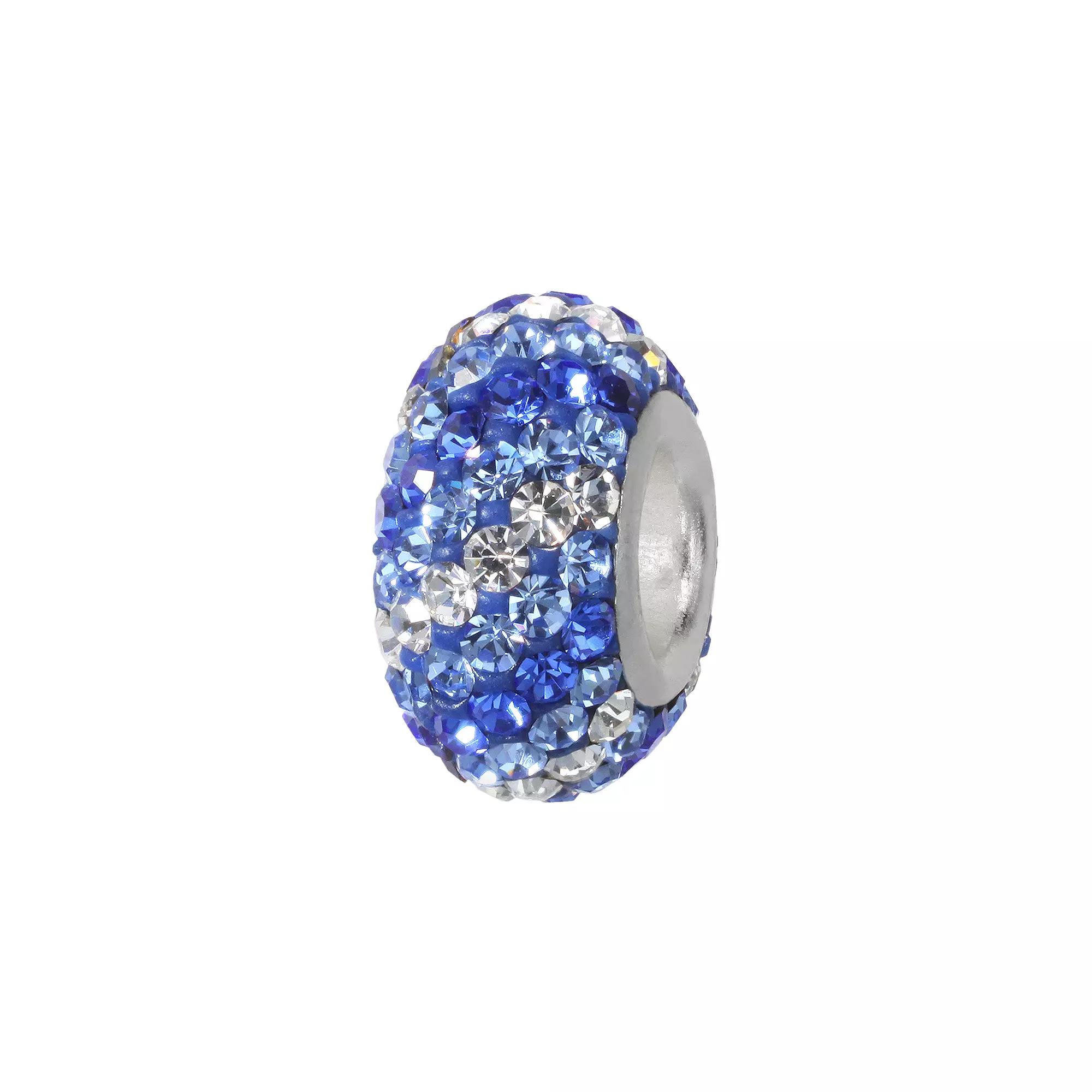 Individuality Beads Sterling Silver Crystal Striped Bead, Women's, Blue Product Image