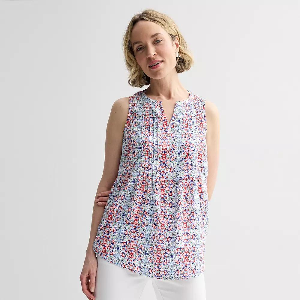 Women's Croft & Barrow® Pintuck Sleeveless Shell Top,  Product Image
