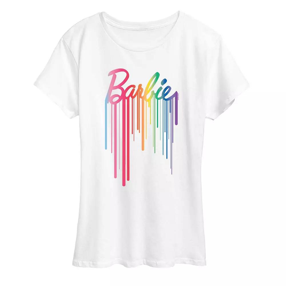 Women's Barbie® Logo Rainbow Drip Graphic Tee, Girl's,  Product Image