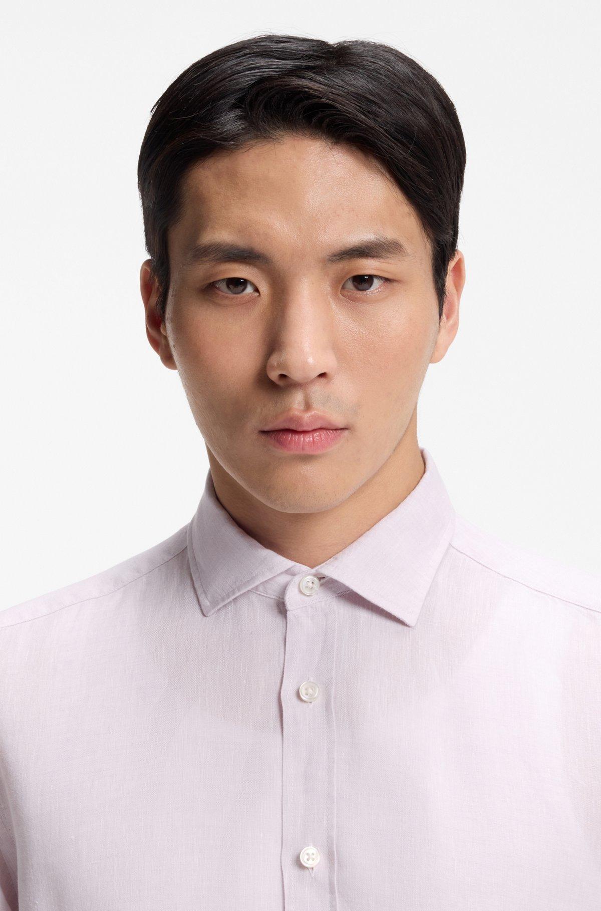 Regular-fit shirt in washed linen Product Image