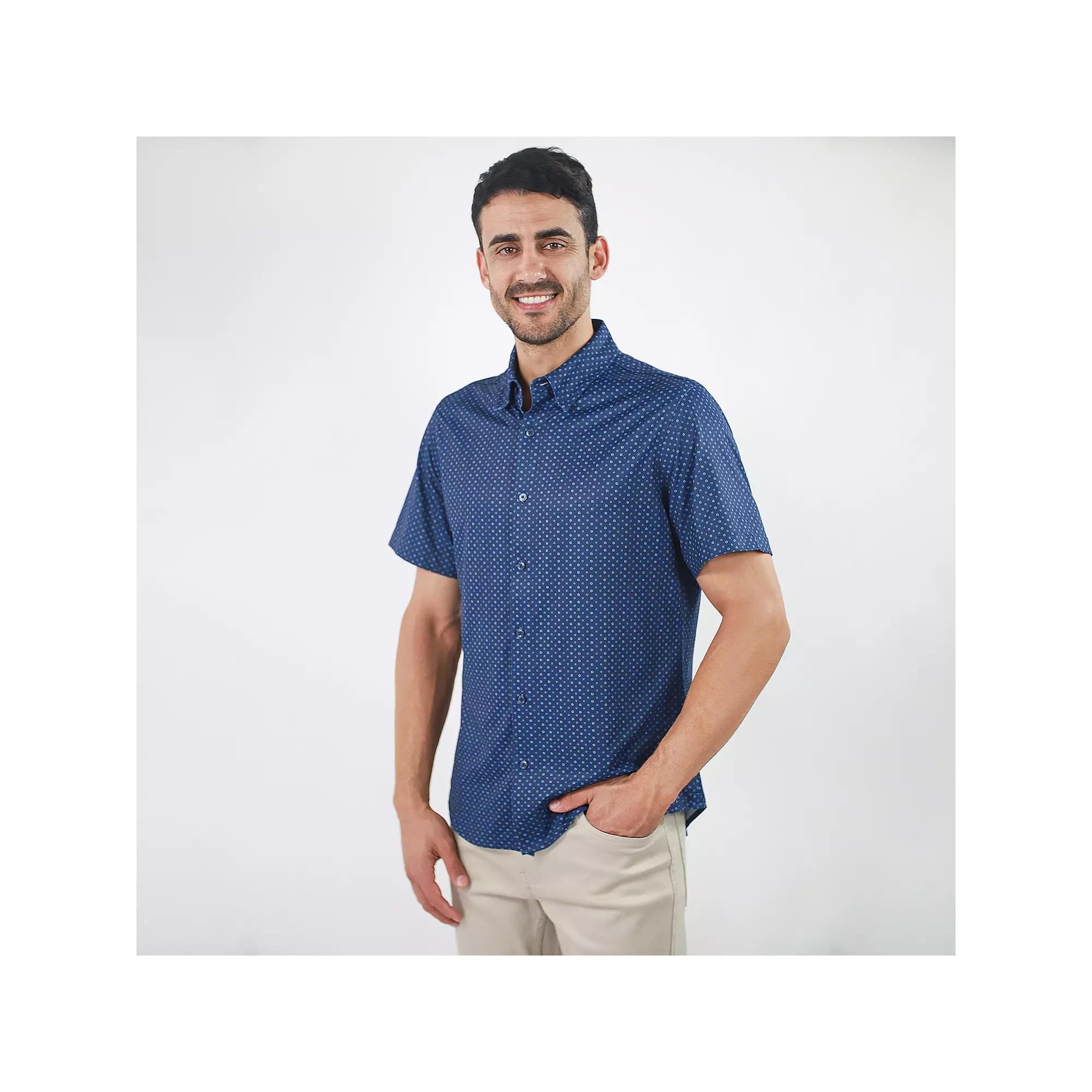 Men's JACHS NY Short Sleeve 4-Way Stretch Knit Performance Shirt,  Product Image