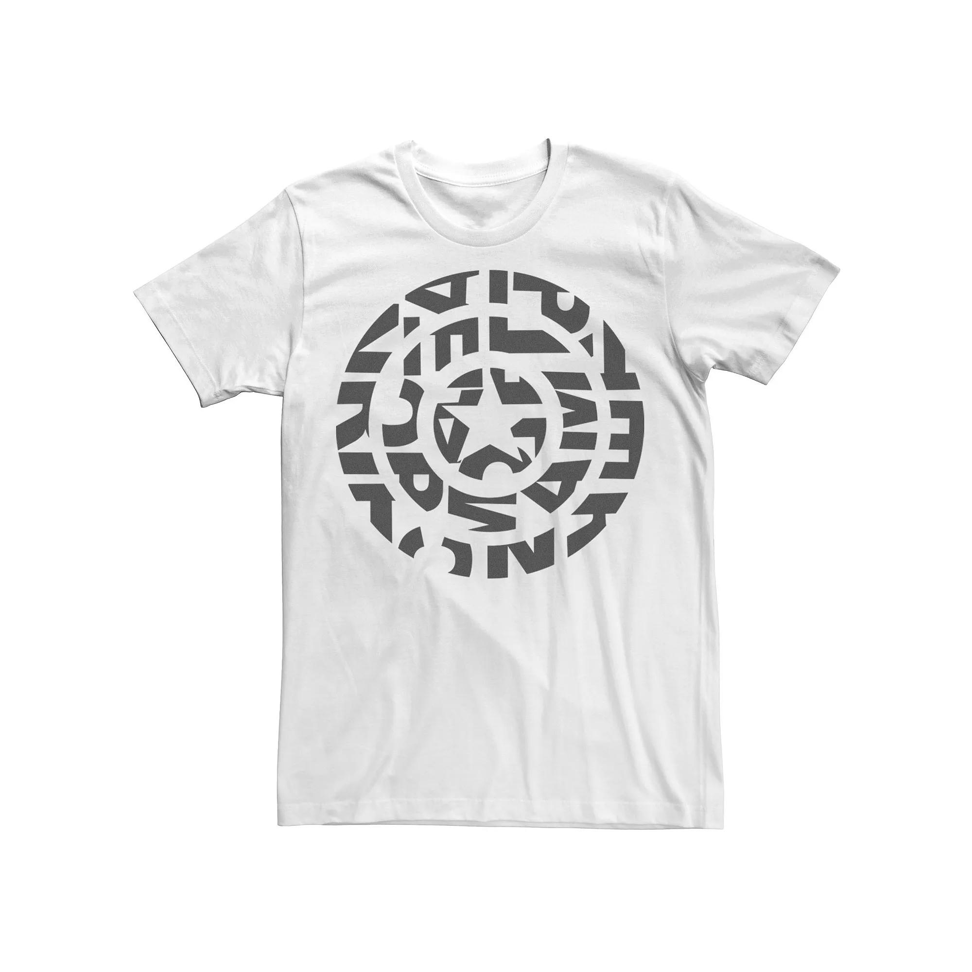 Men's Marvel Captain America Shield Text Fill Logo Graphic Tee, Size: XXL, White Product Image