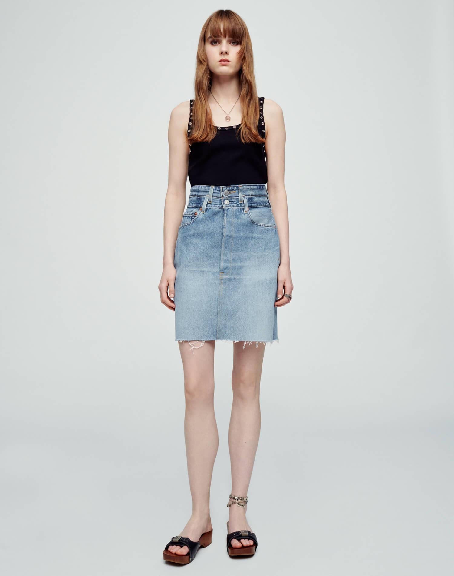 Levi's Double Waisted Pencil Skirt - Indigo (Retail) Product Image