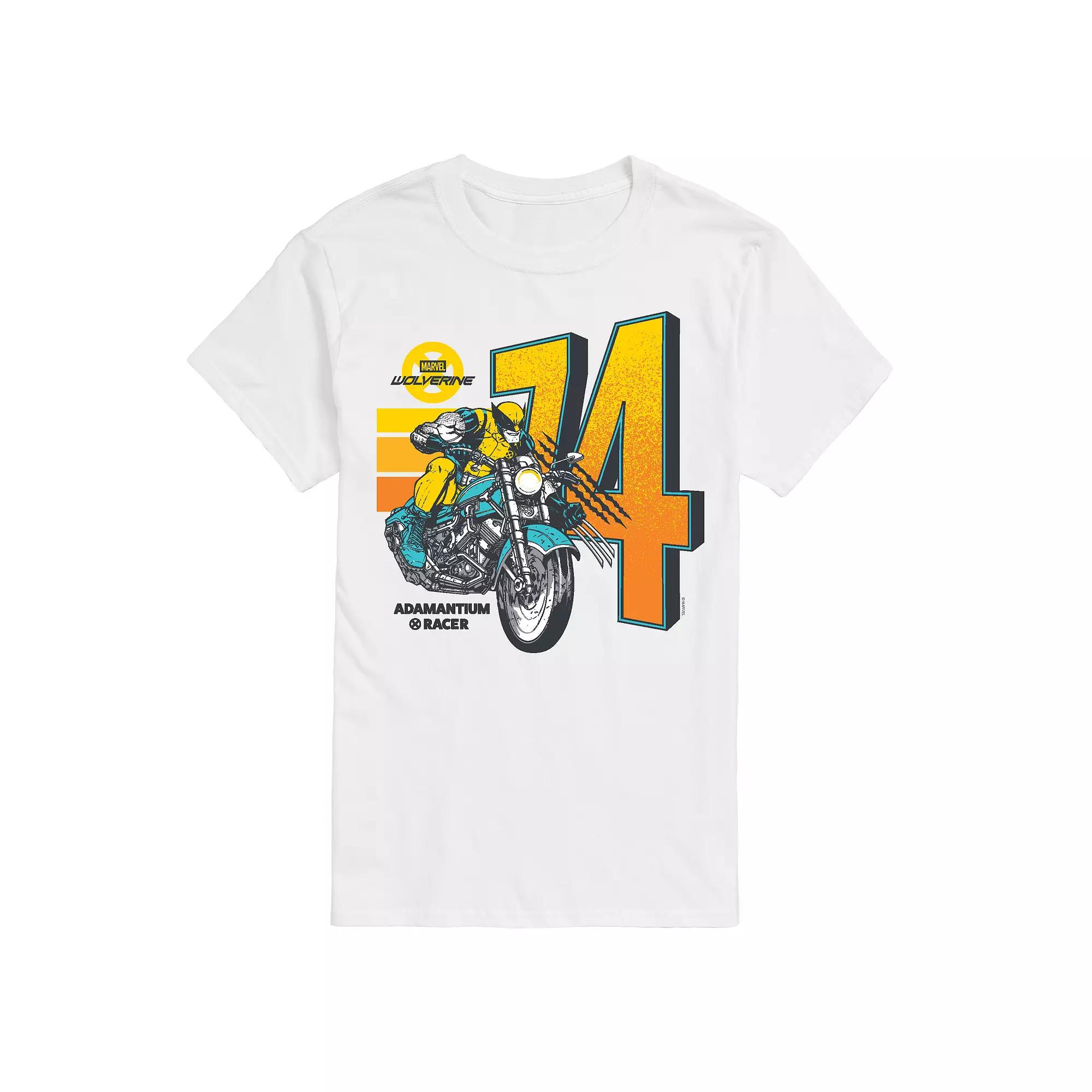 Men's Marvel Wolverine Retro Motorcycle Racing 74 Graphic Tee,  Product Image