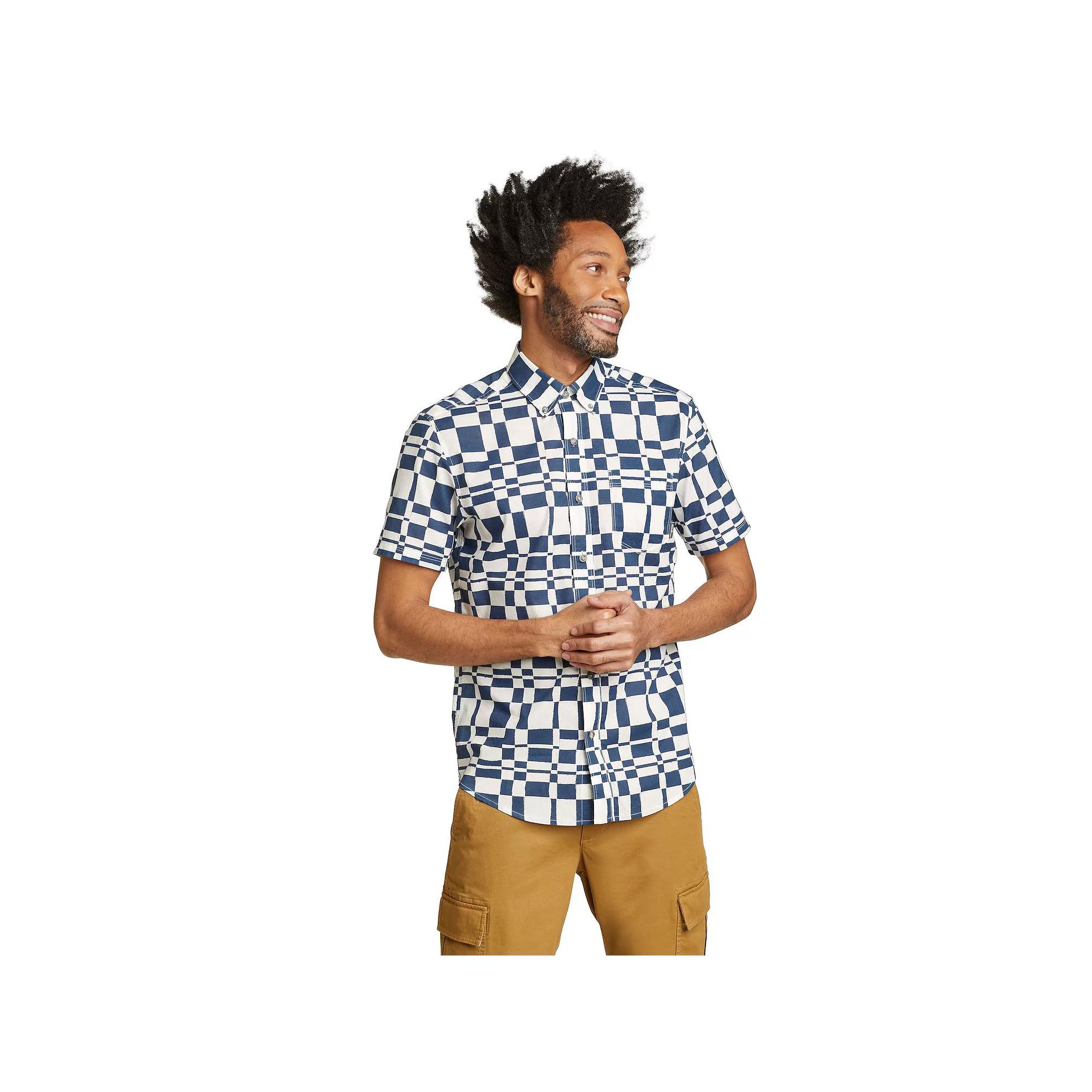 Big & Tall Eddie Bauer Short Sleeve Baja Shirt, Men's, Size: 4XB, Admiral Blue Product Image