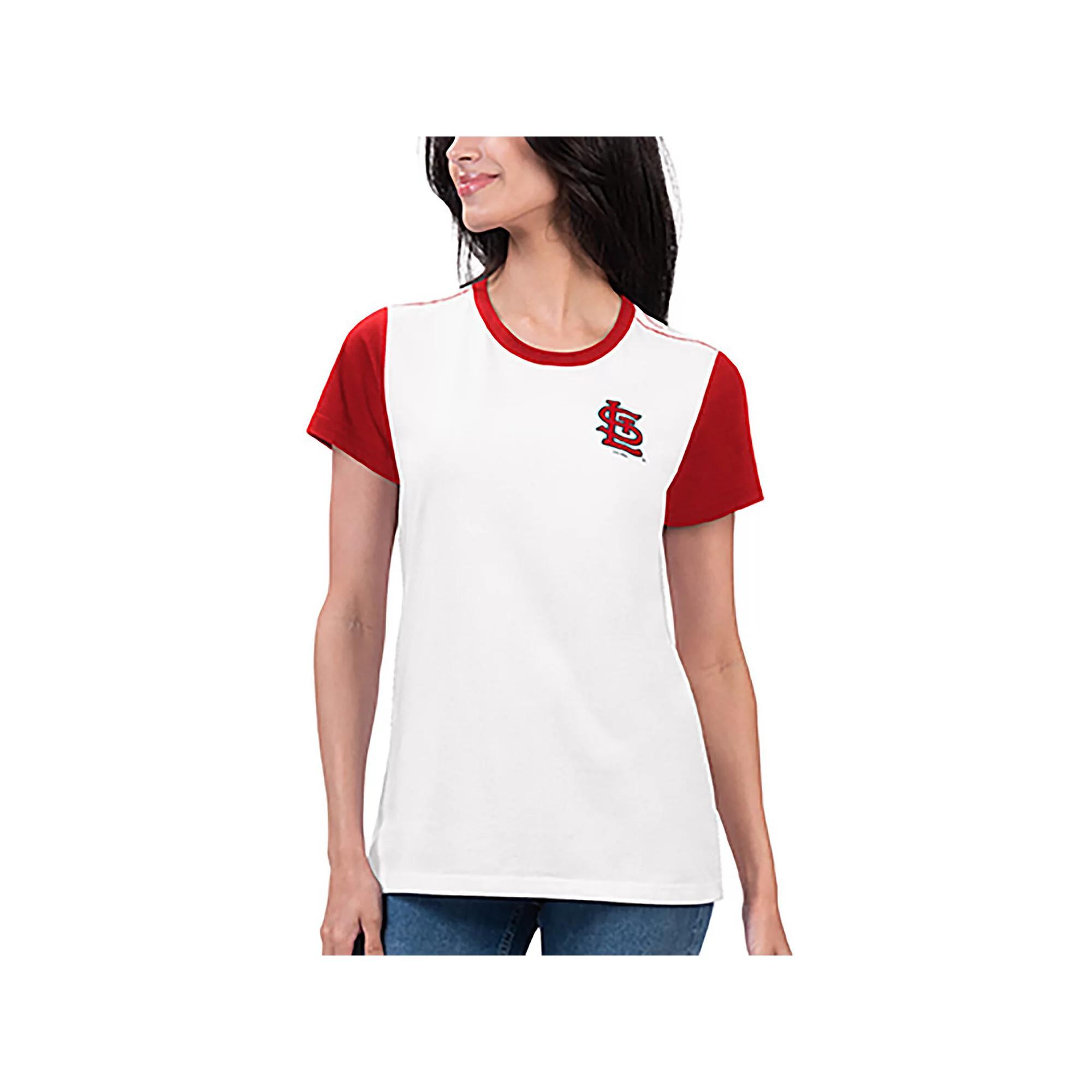 Women's G-III 4Her by Carl Banks White Boston Red Sox Illustration Ringer T-Shirt, Size: Large Product Image