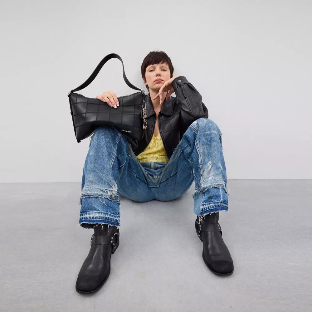 Alter/Ego Shoulder Bag In Checkerboard Upcrafted Leather Product Image