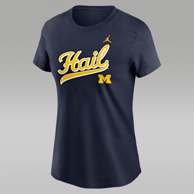 Michigan Athletic Prep Arch Local Script Nike Womens College T-Shirt | NKAF41SMWN-LN2 Product Image