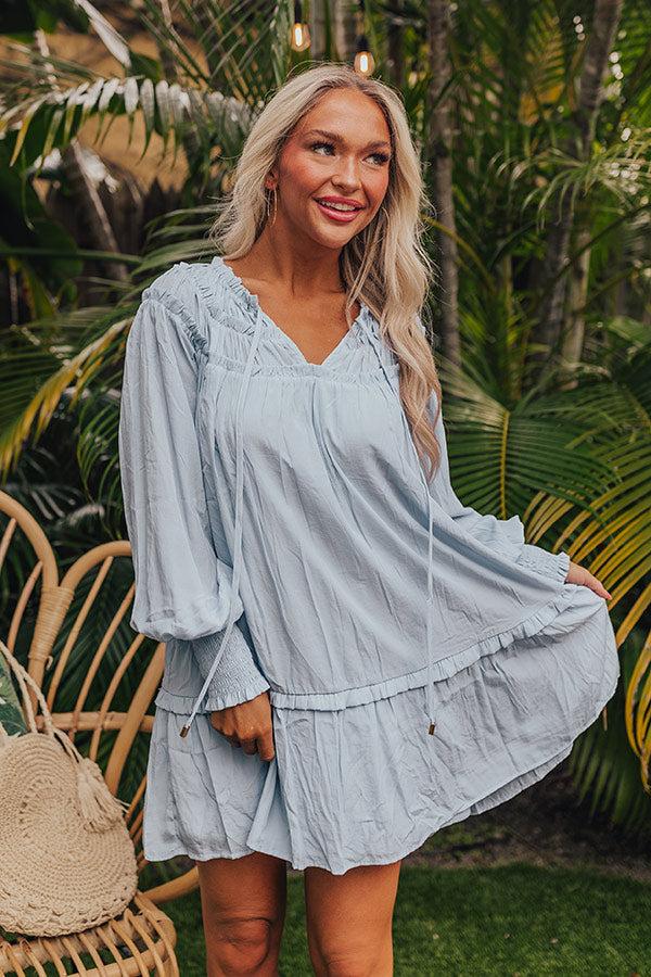 Brunch On The Coast Shift Dress in Sky Blue Product Image