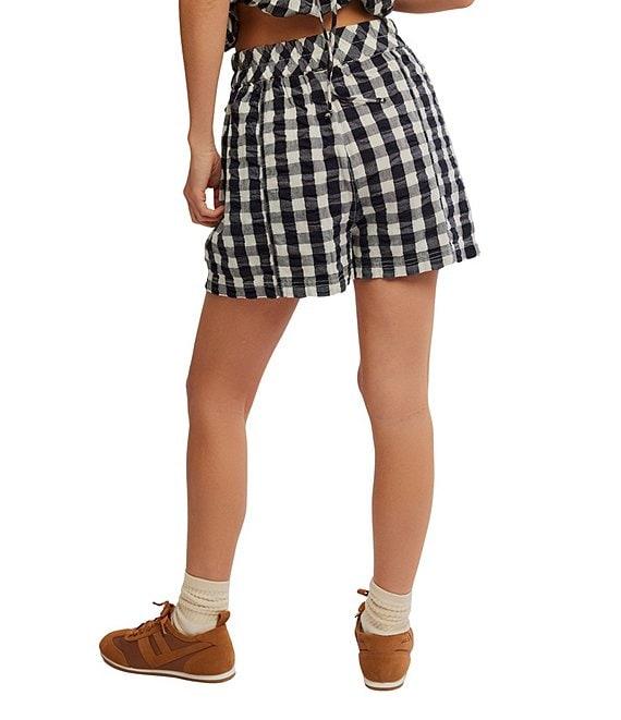 Free People Get Free Seersucker Gingham Coordinating Pull-On Shorts Product Image