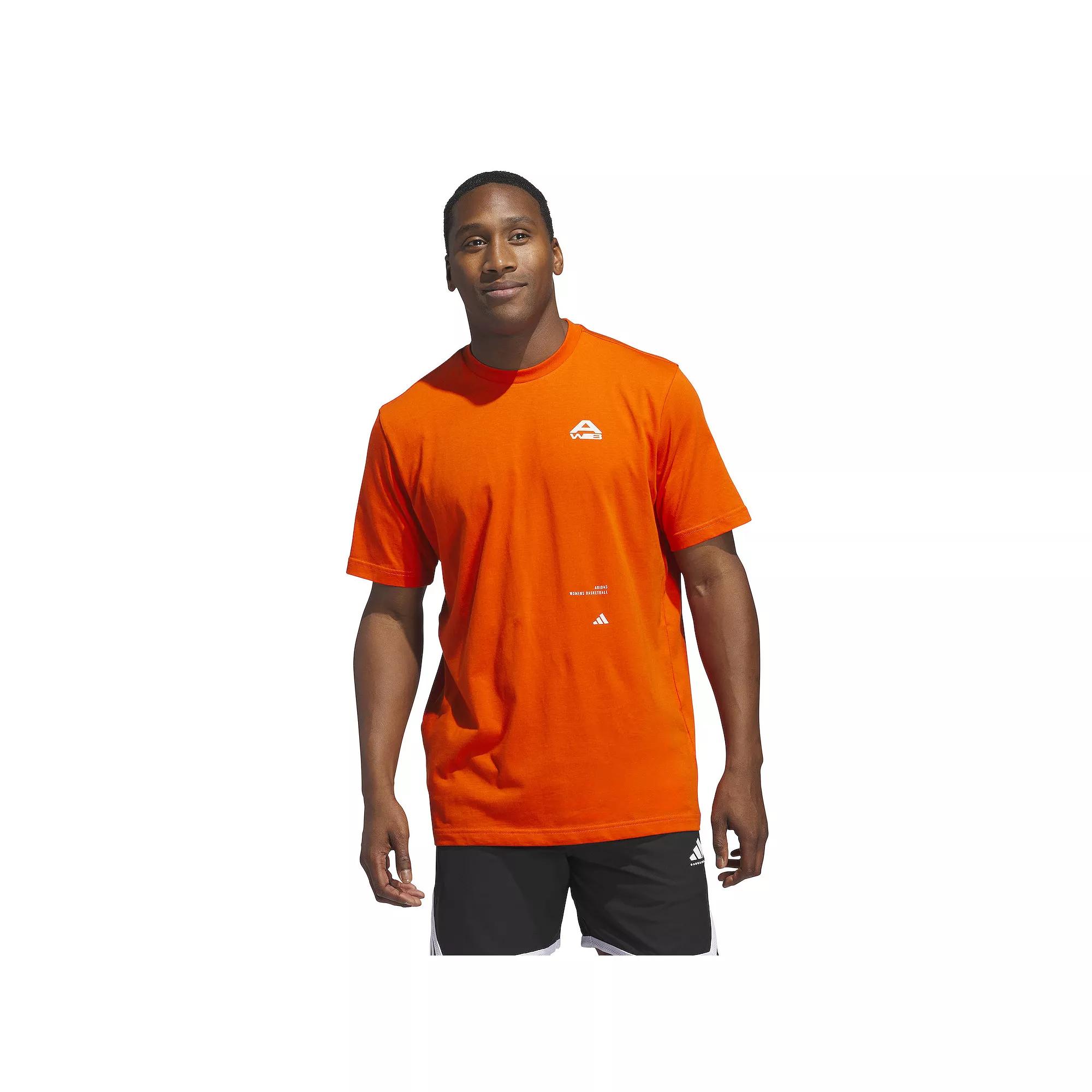 Men's adidas Graphic Basketball Tee, Size: XL, Collegiate Orange Product Image