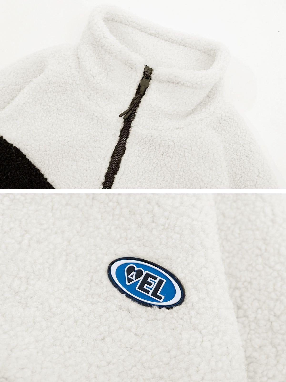 Aelfric Eden Patchwork Color Block Sherpa Coat Product Image