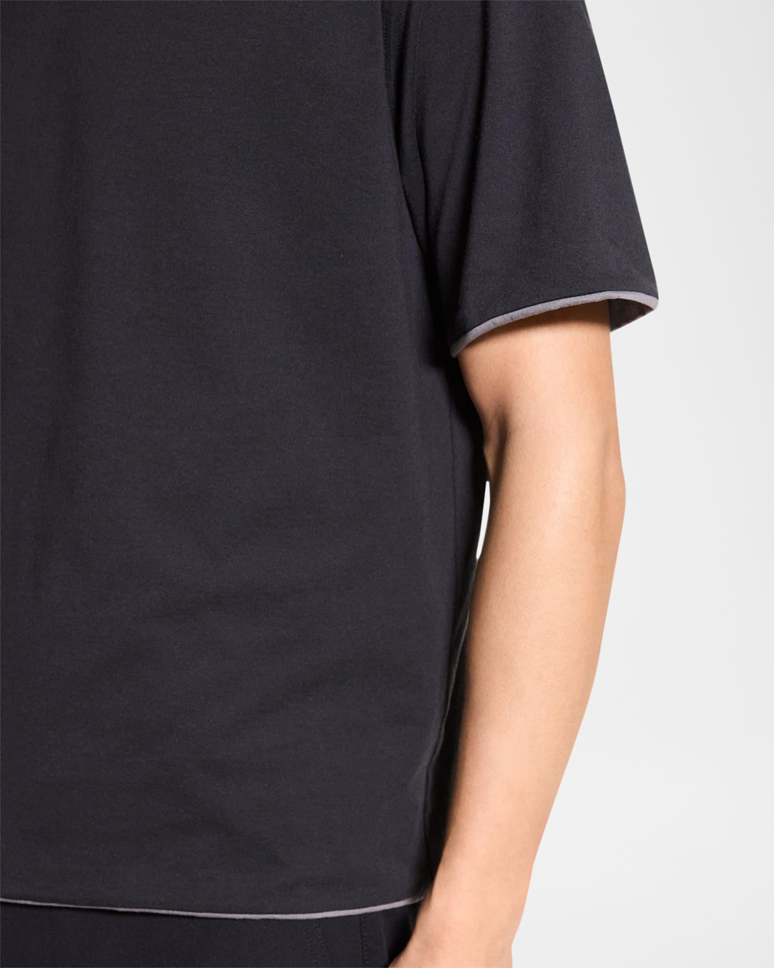 Men's Double-Layer Jersey Johnny Collar Polo Shirt Product Image