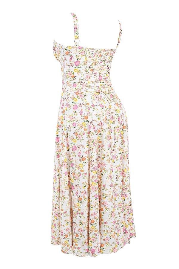 Carmen  ivory meadow print cotton bustier sundress Product Image